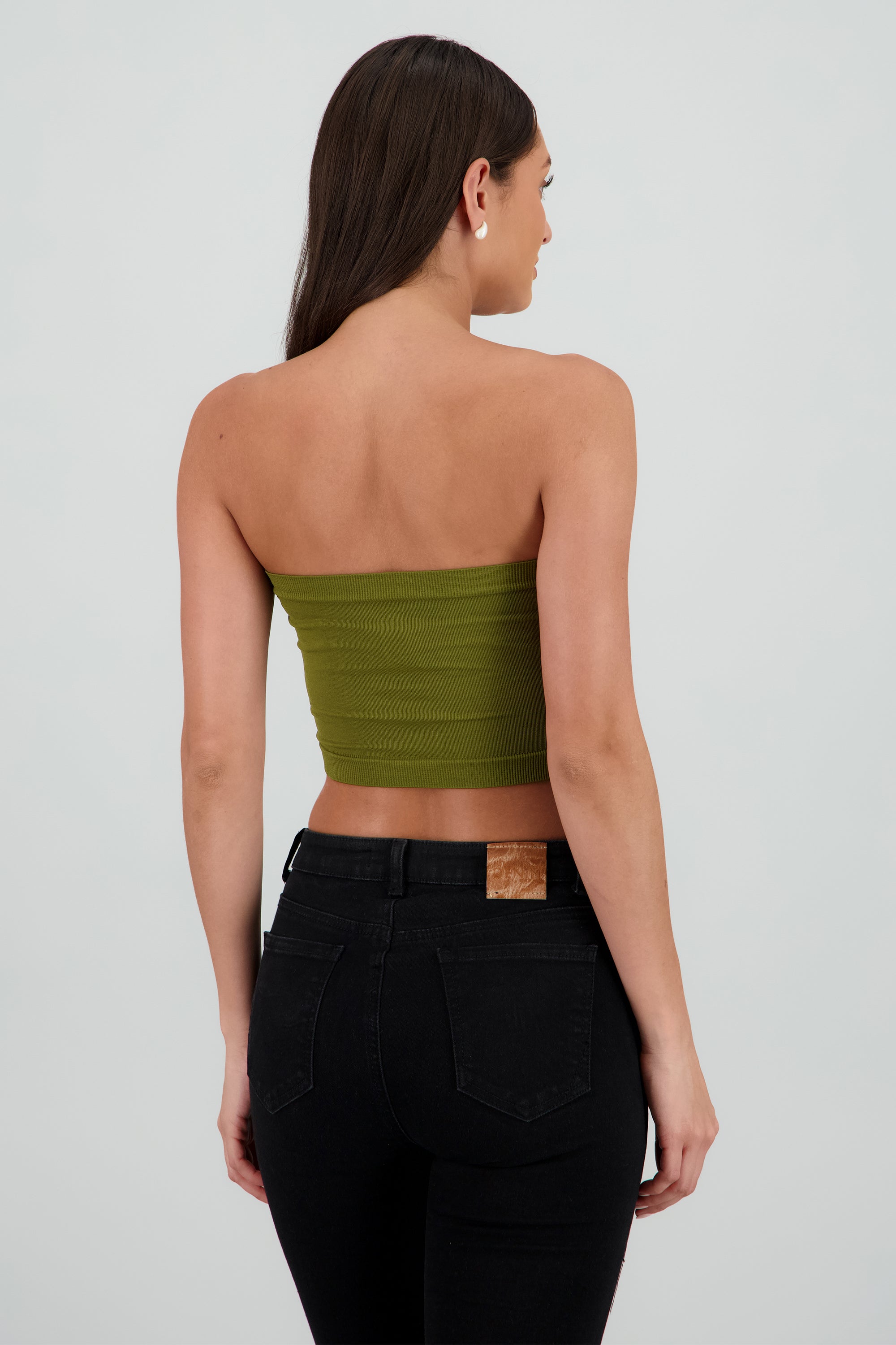 Top strapless liso OLIVO
