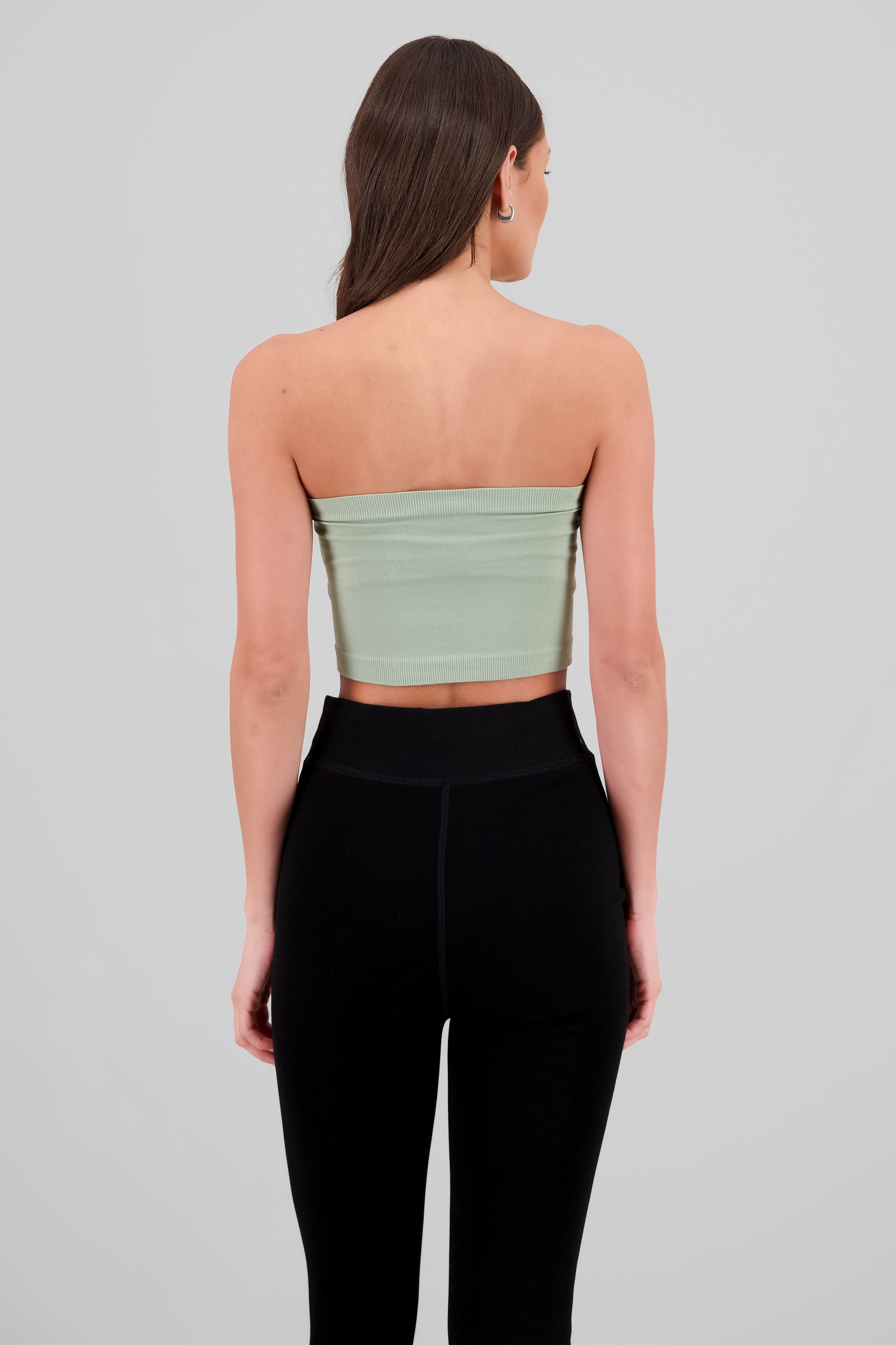 Top strapless liso VERDE CLARO