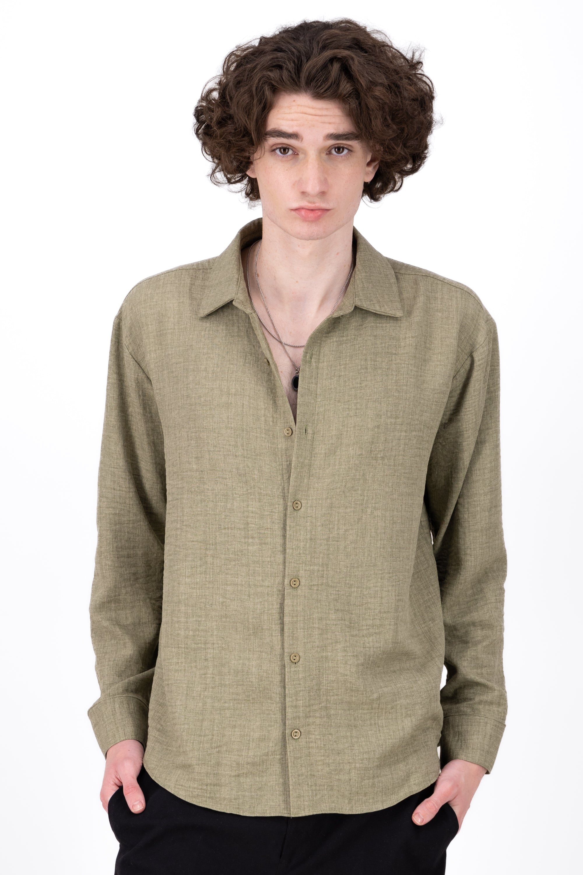 Camisa manga larga loose VERDE