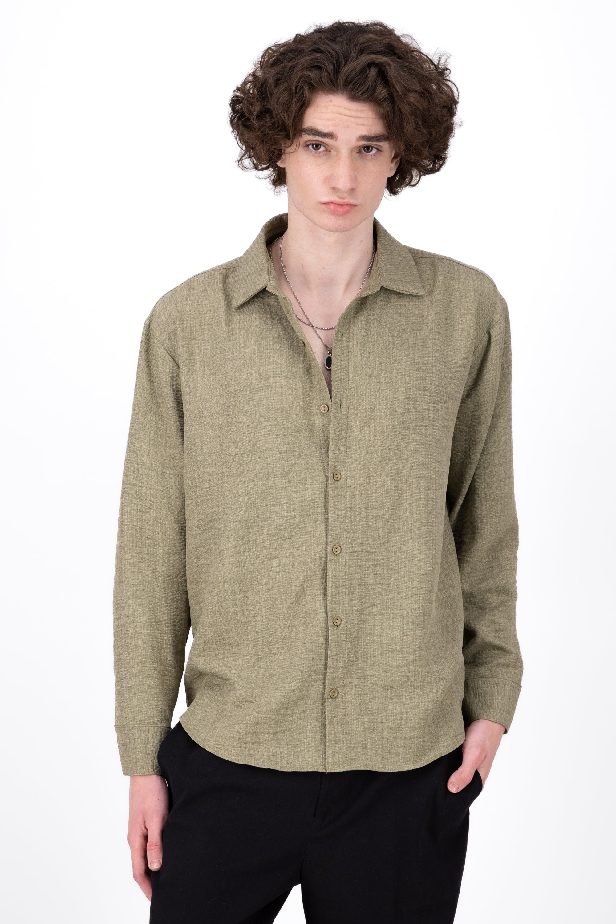 Camisa manga larga loose VERDE