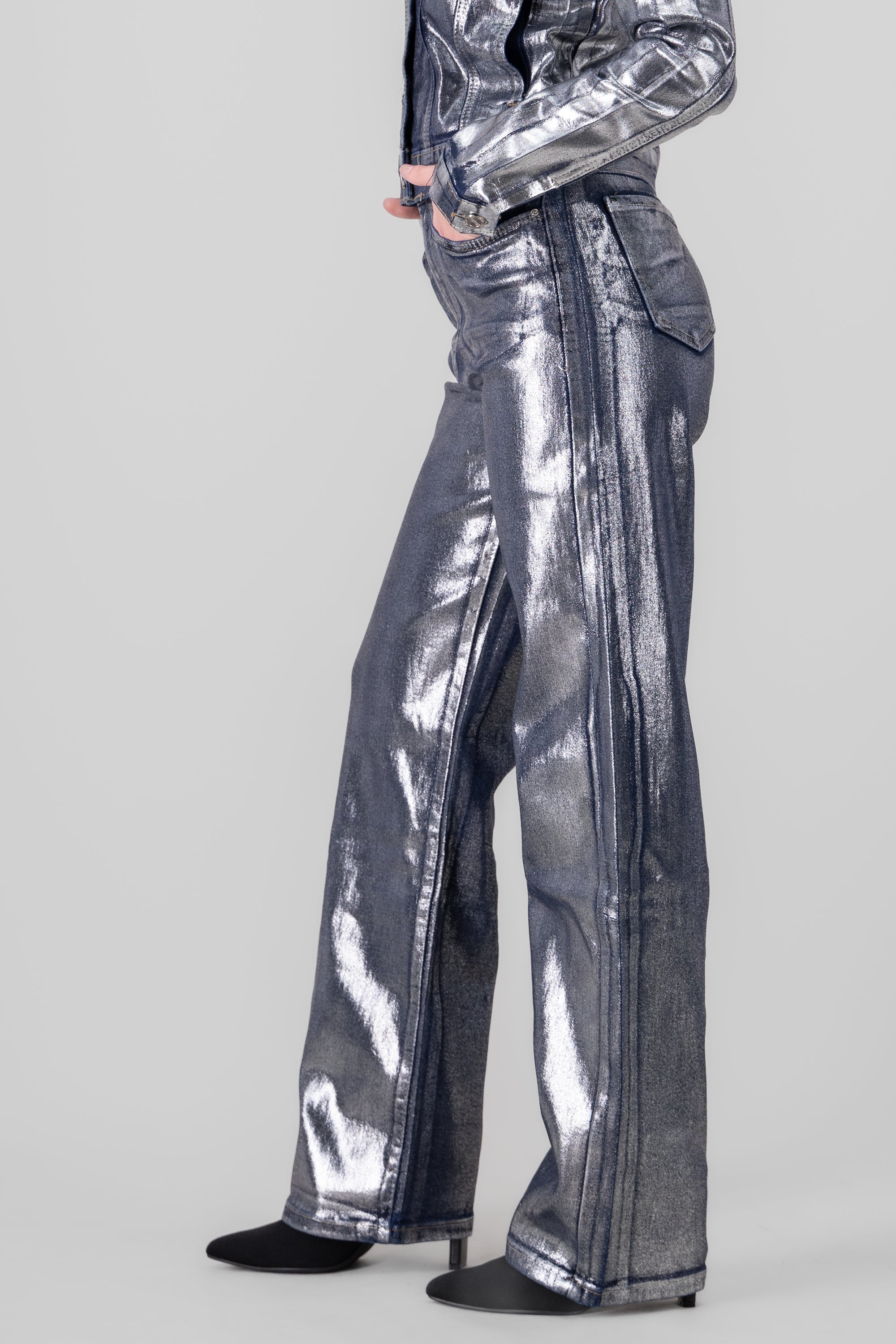 Jeans straight foil PLATA