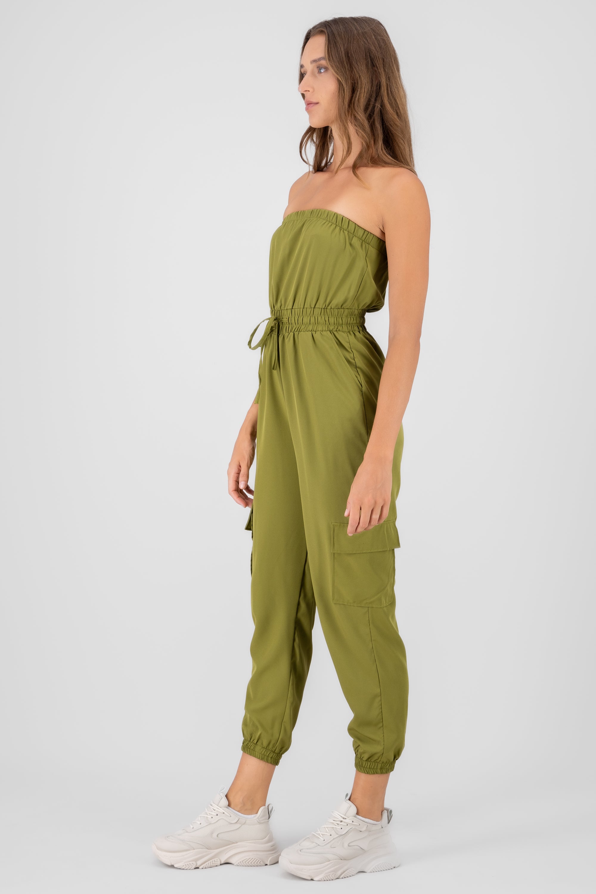 Jumpsuit Strapless Jogger Liso VERDE