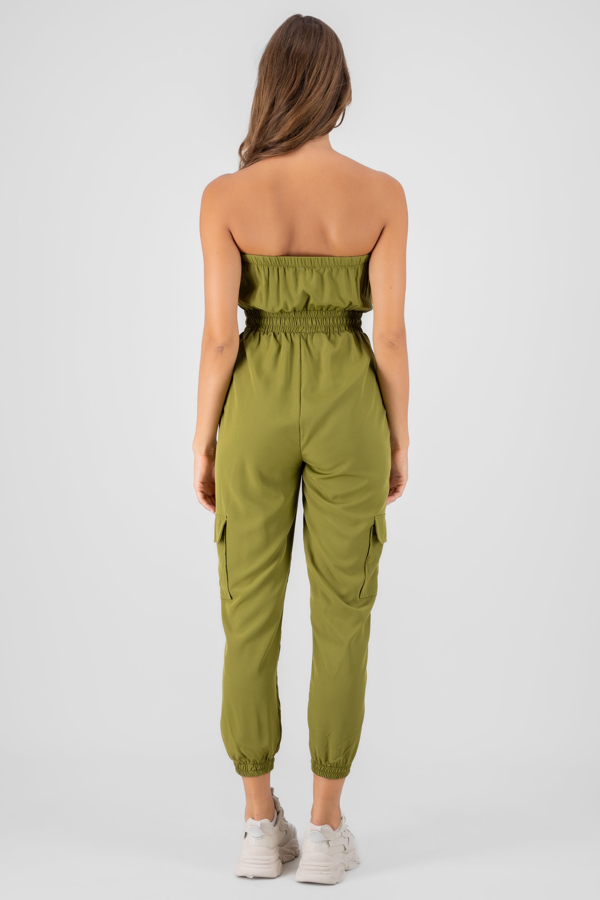 Jumpsuit Strapless Jogger Liso VERDE