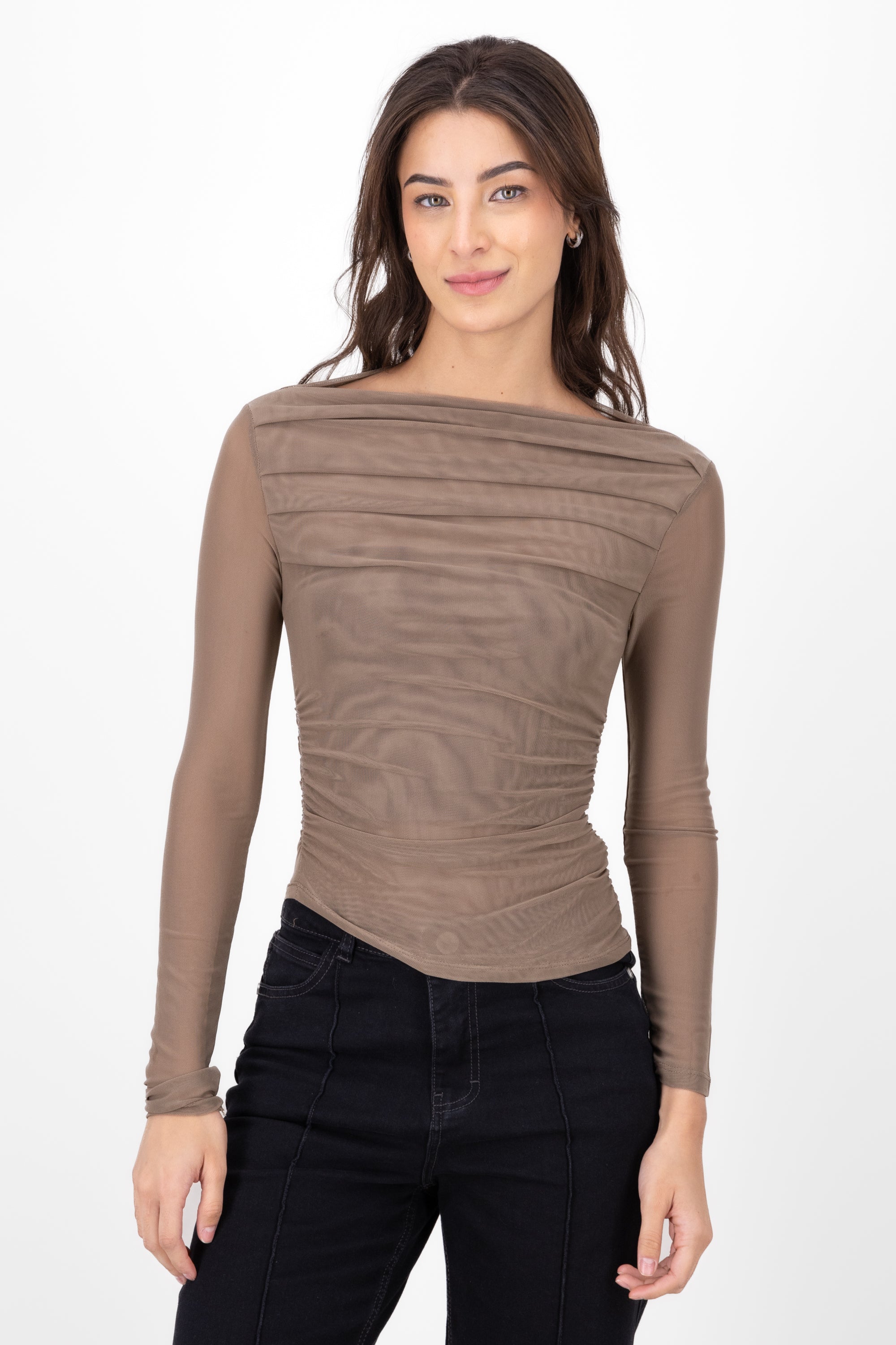 Blusa Mesh Lisa M/L CAFE