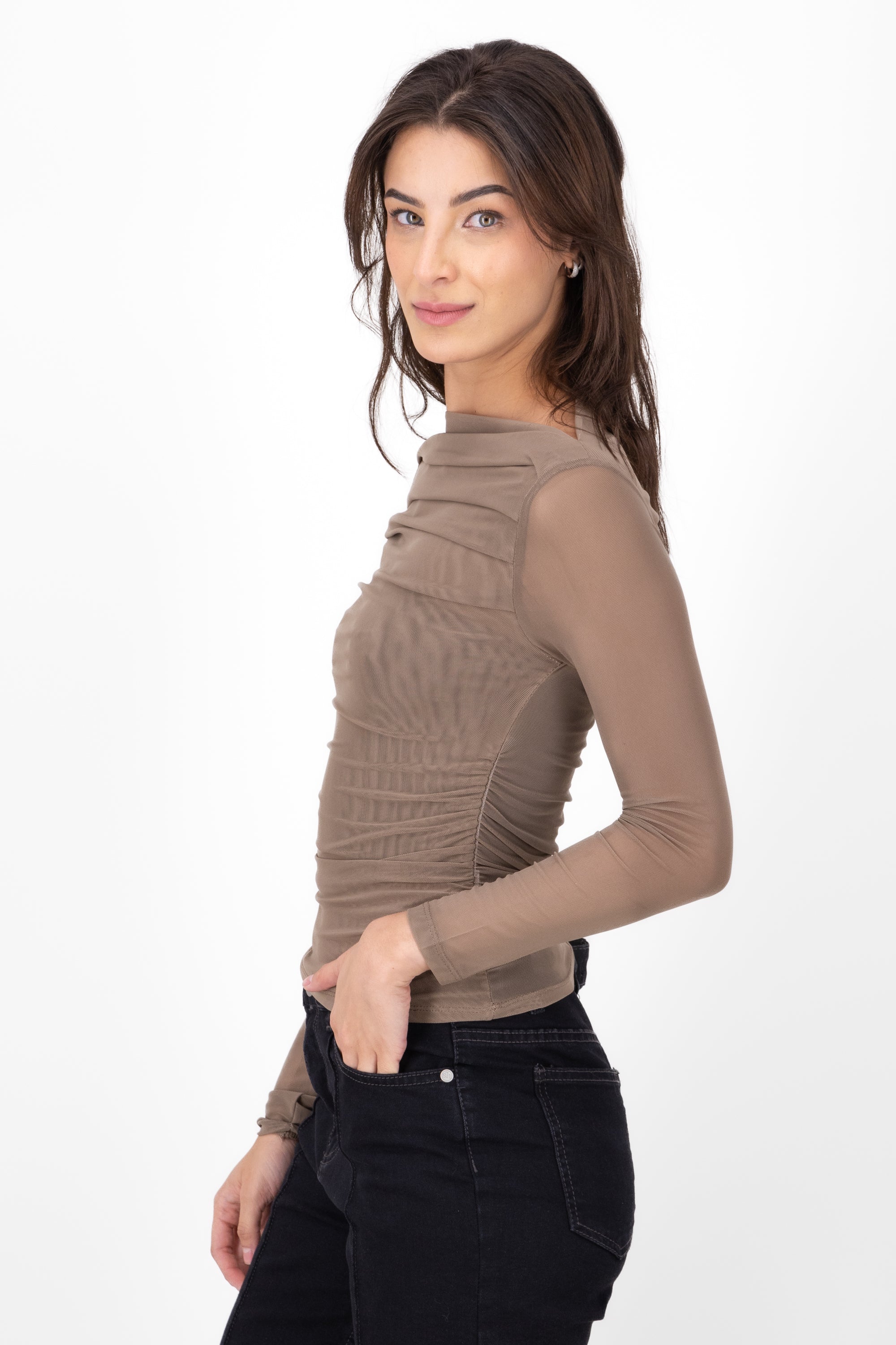 Blusa Mesh Lisa M/L CAFE