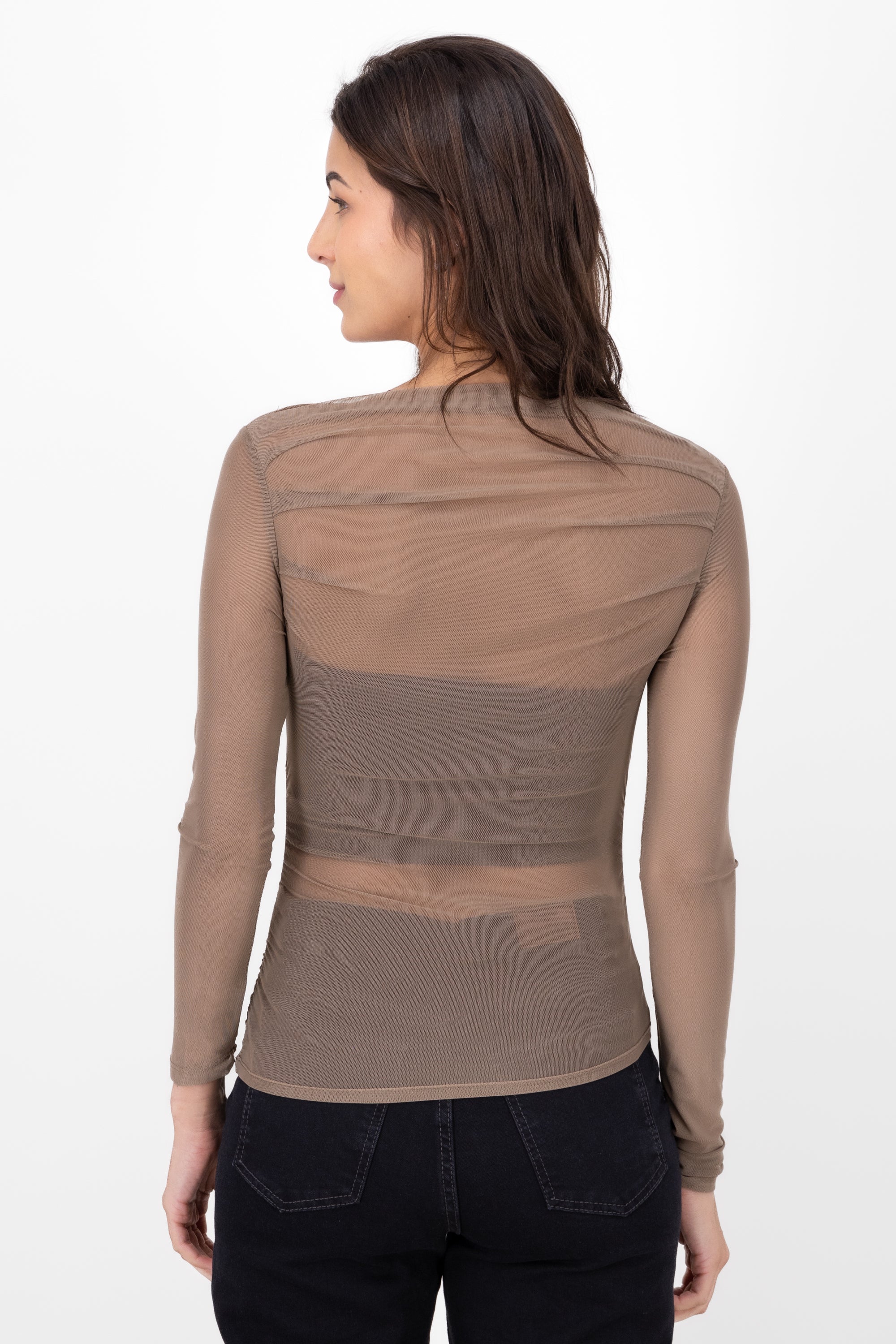 Blusa Mesh Lisa M/L CAFE