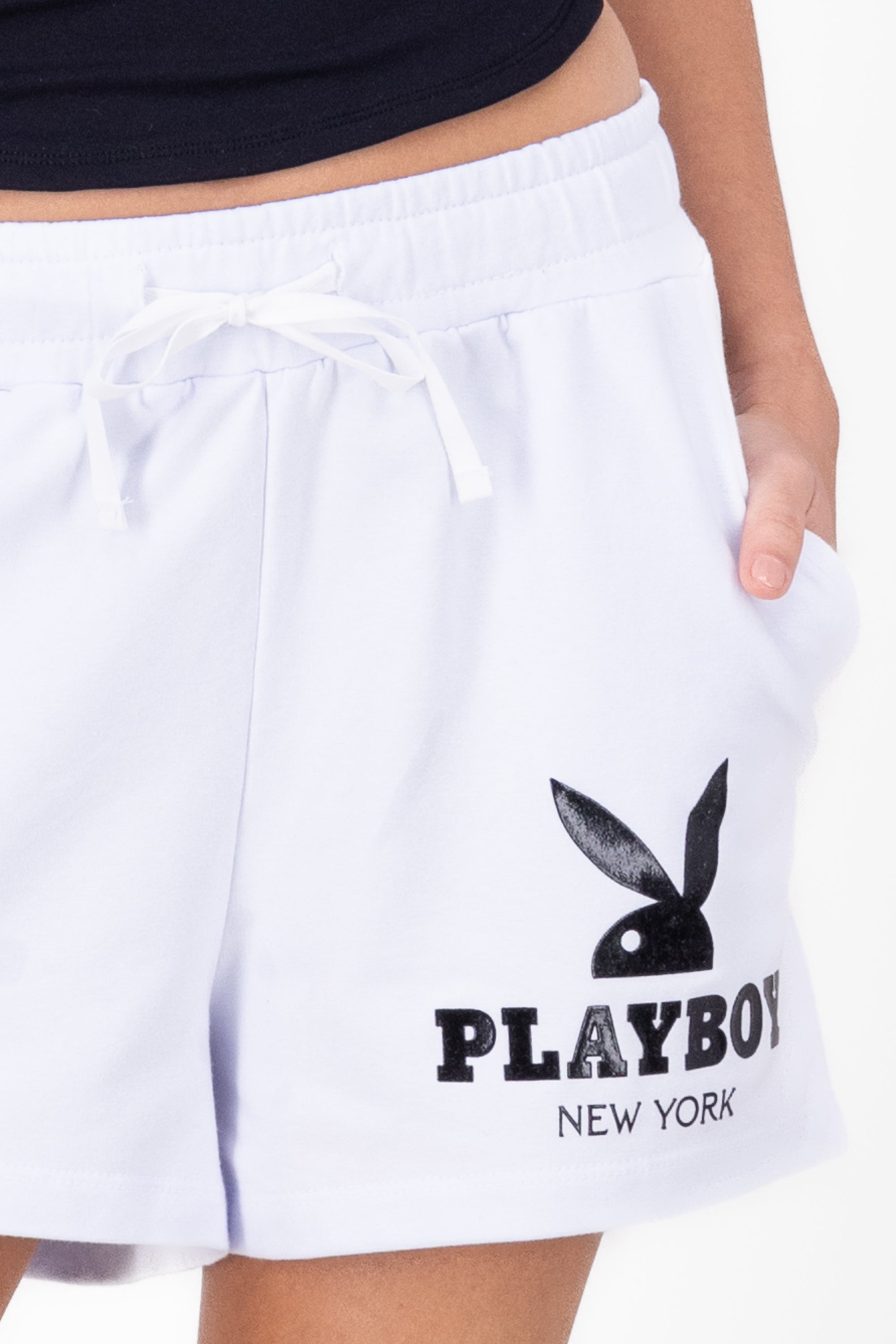 Short playboy estampado con bolsas BLANCO