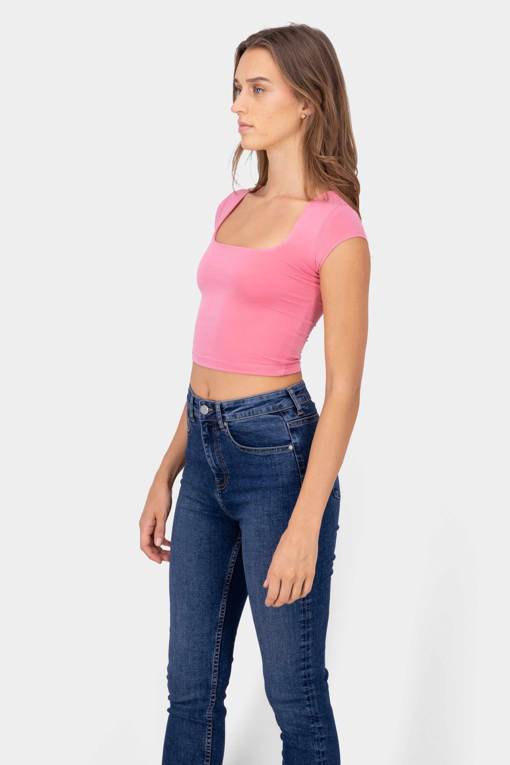 Playera crop escote cuadrado FIUSHA