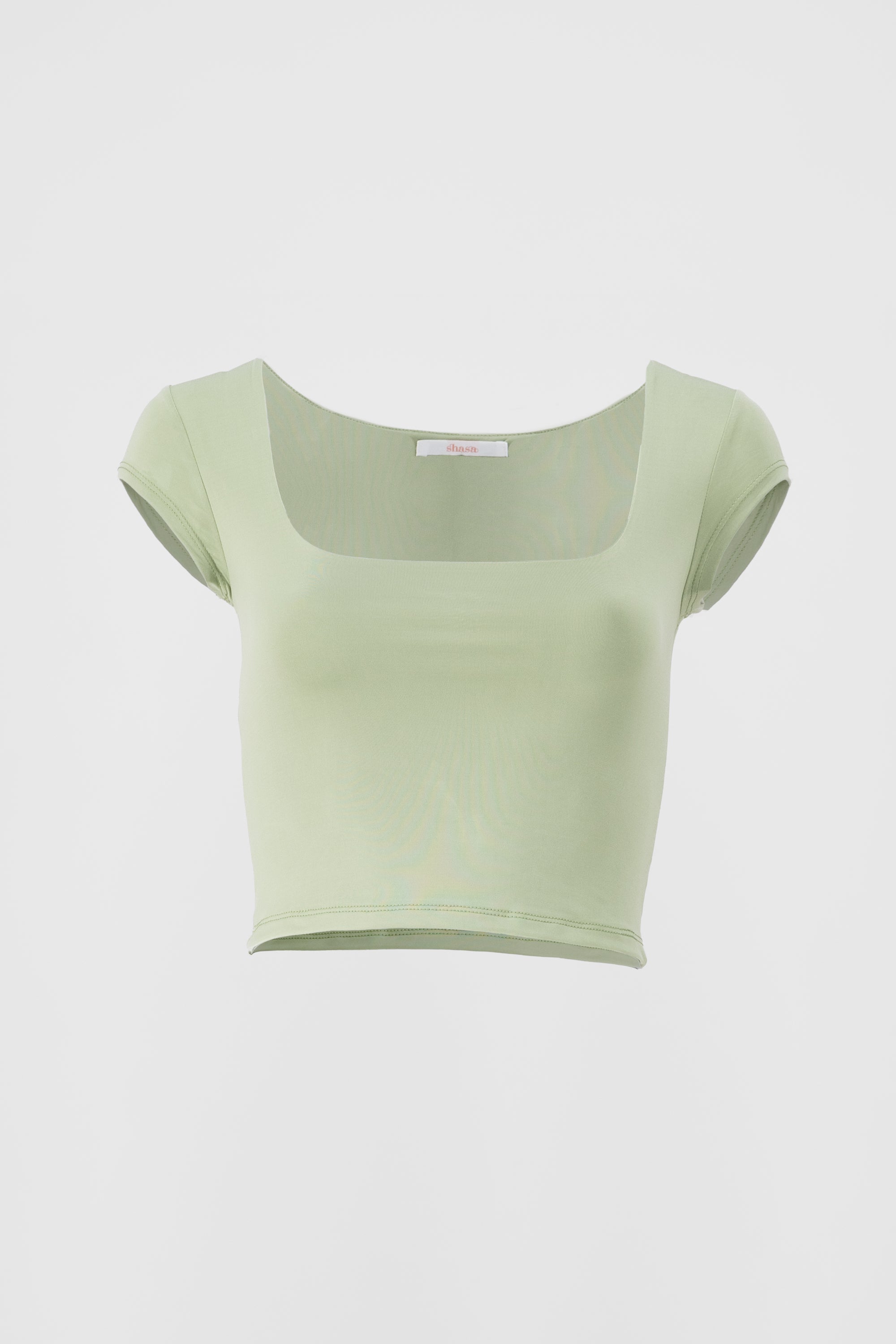 Playera crop escote cuadrado SAGE