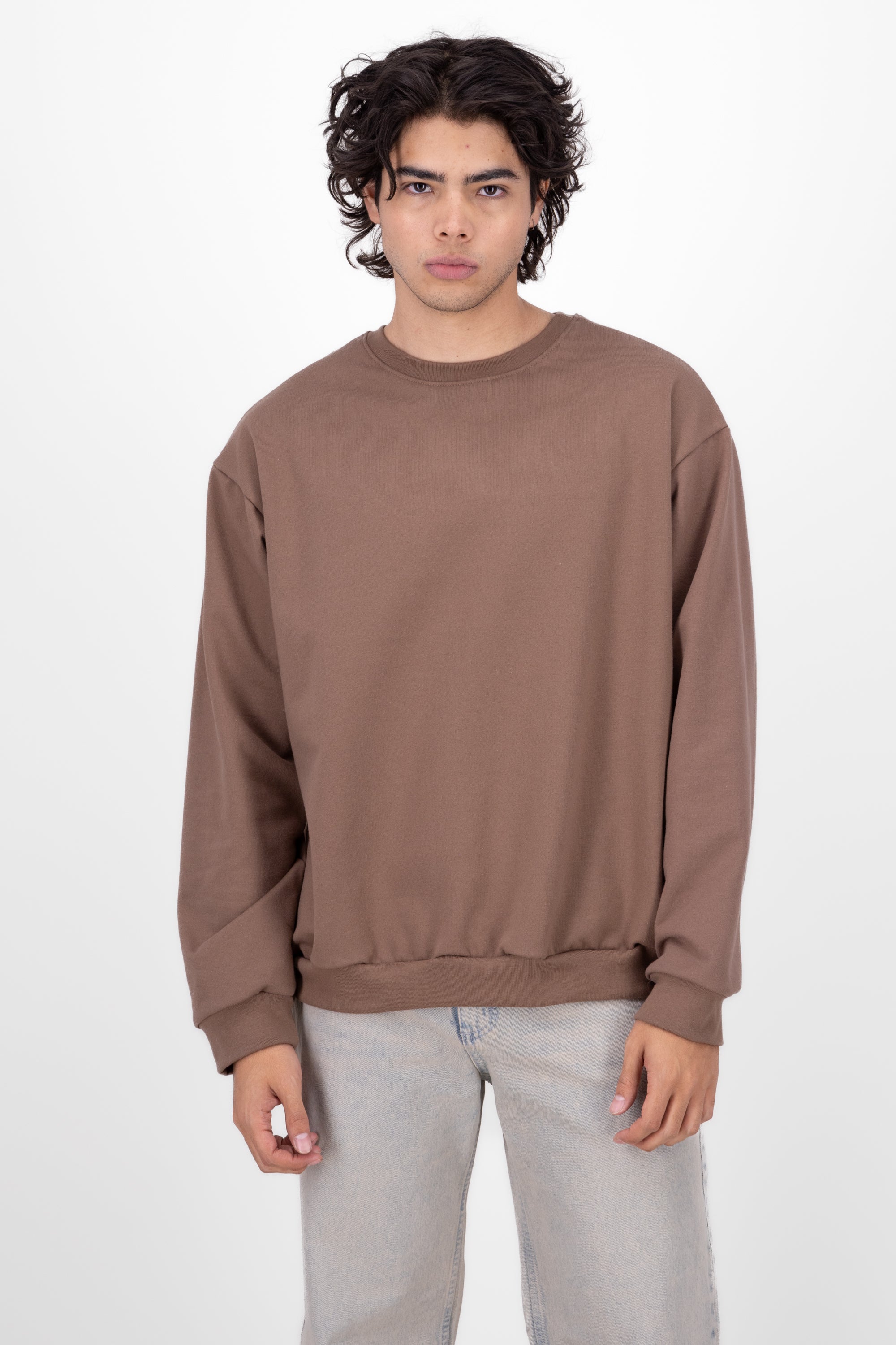 Sudadera Sin Gorra Básica CHOCOLATE