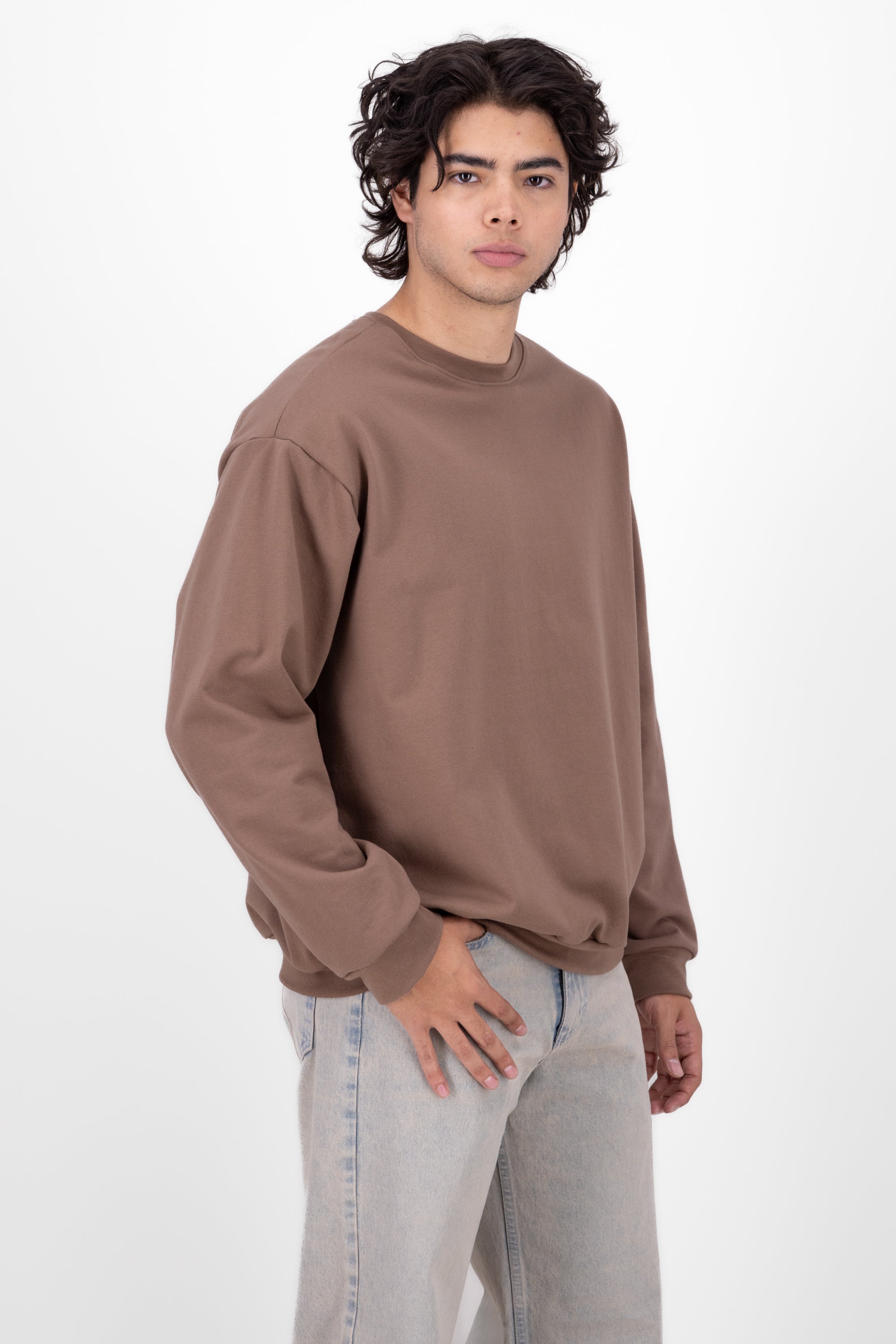 Sudadera Sin Gorra Básica CHOCOLATE