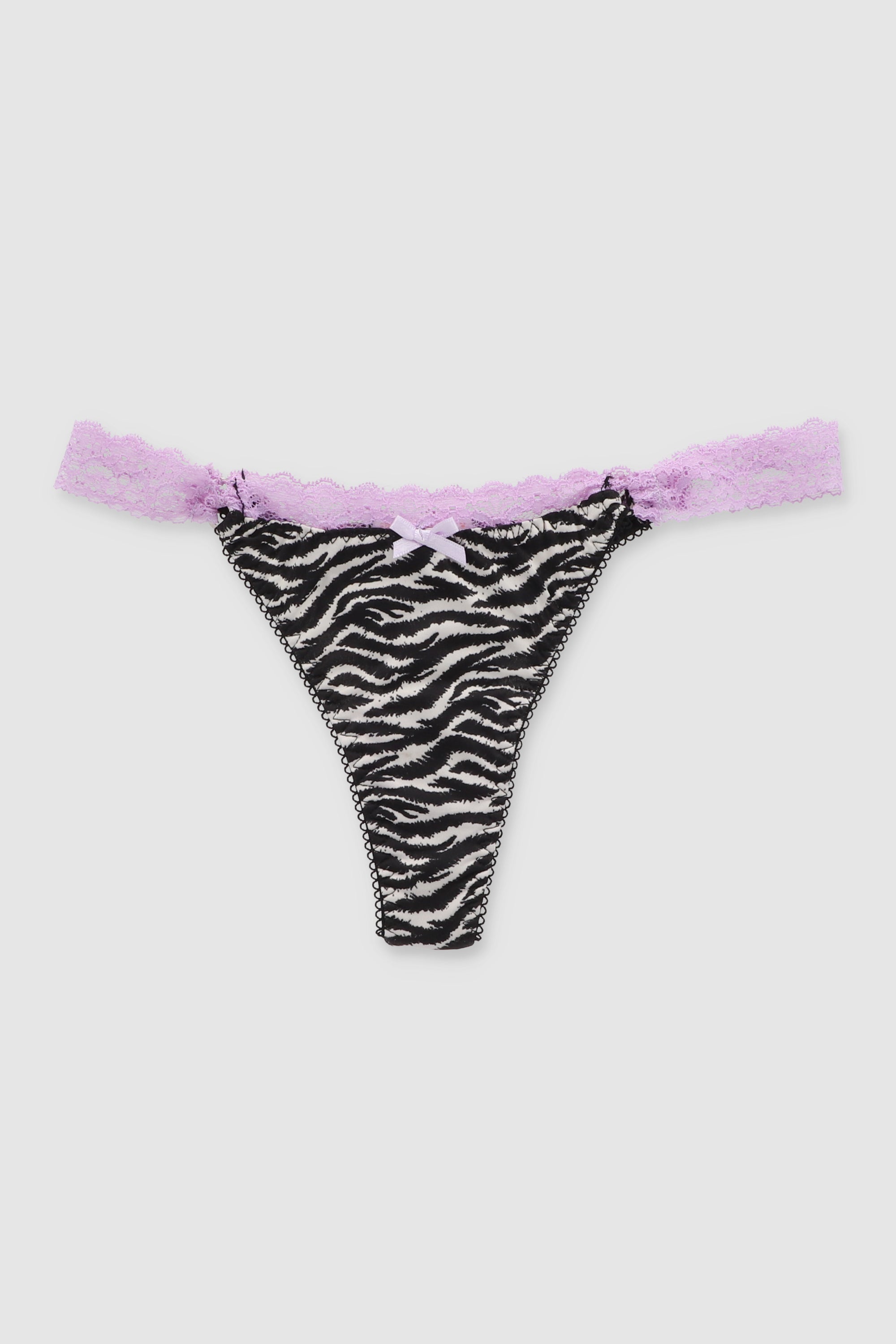 Tanga con detalle en laterales estampada LILA