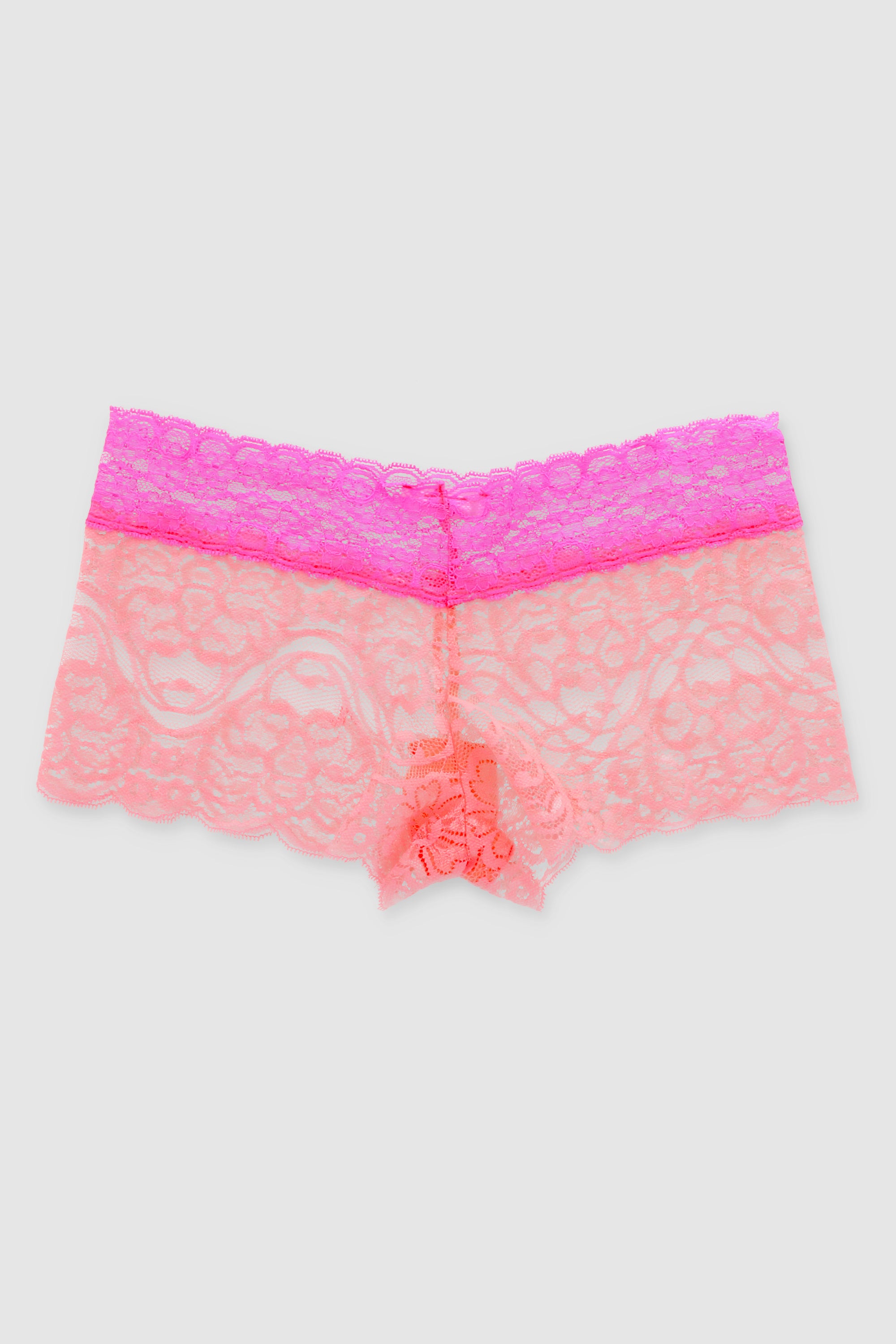 Boxer de encaje bicolor ROSA COMBO