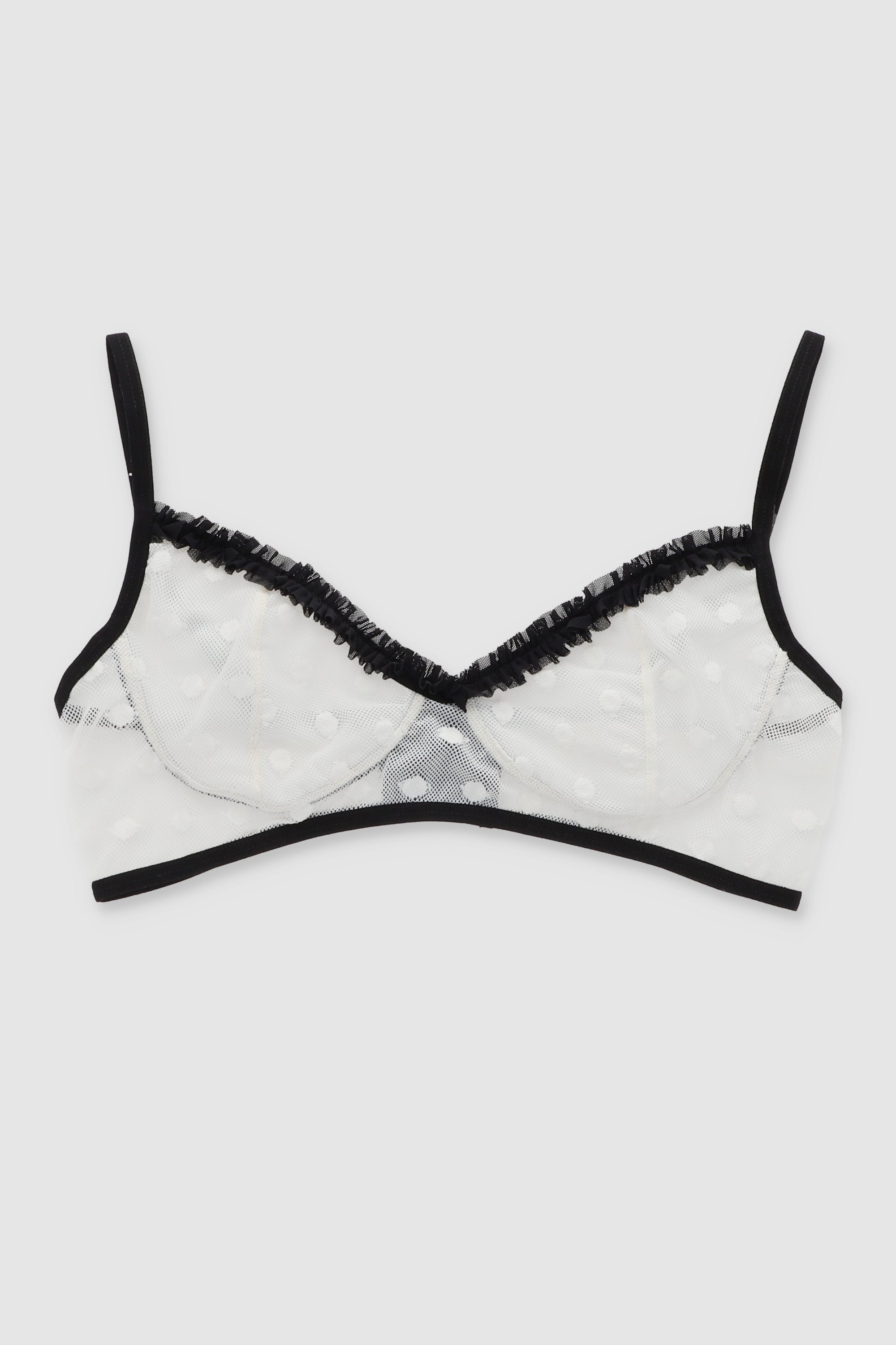 Bralette de olanes con puntos CREMA