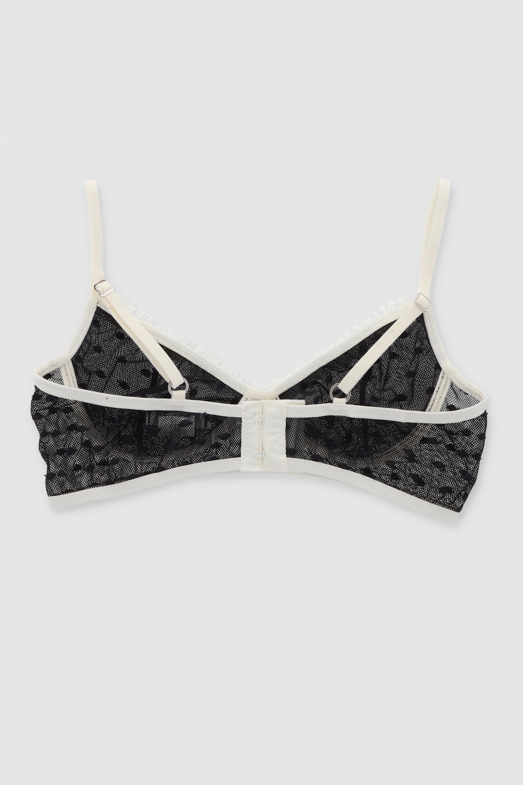 Bralette de olanes con puntos NEGRO