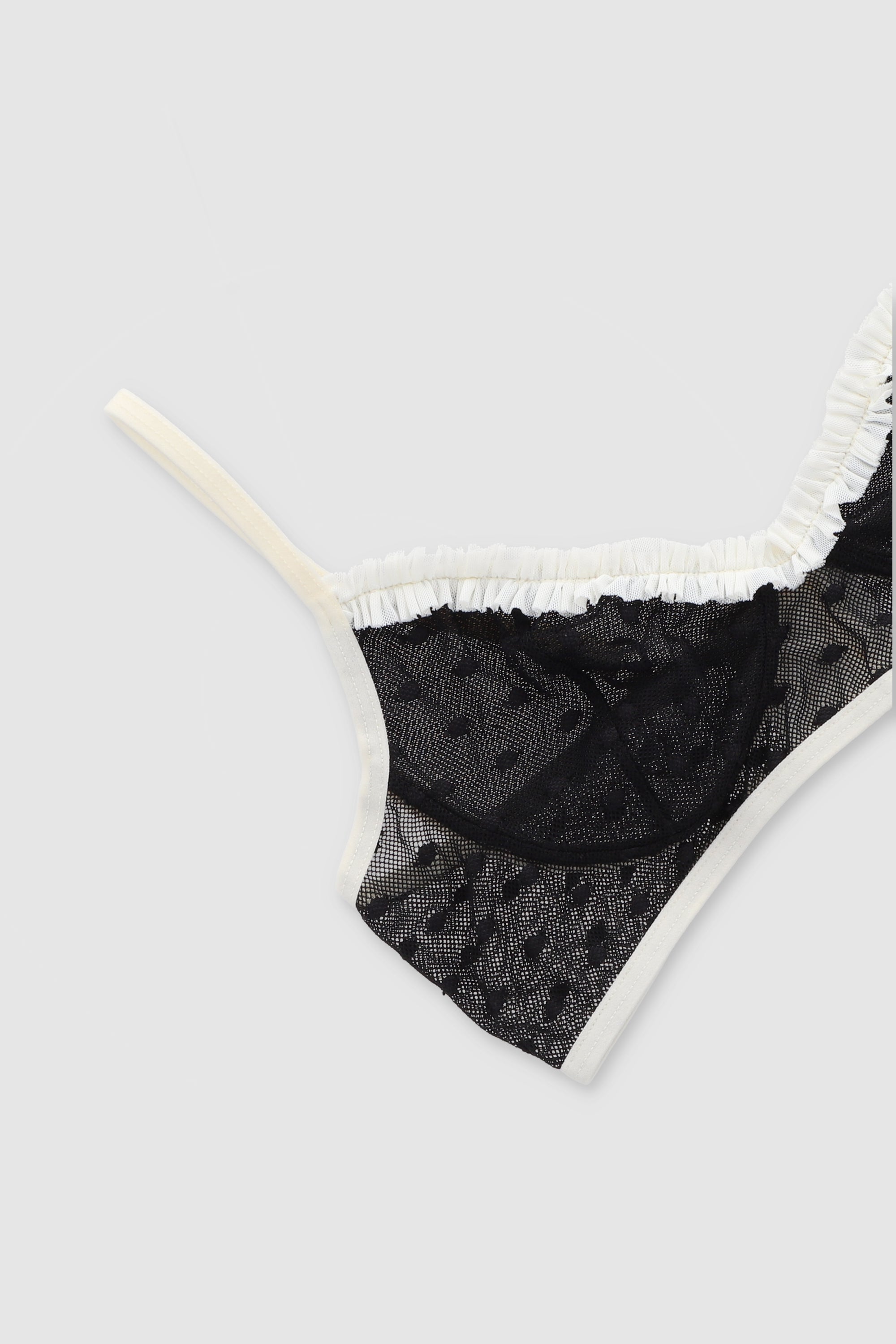 Bralette de olanes con puntos NEGRO