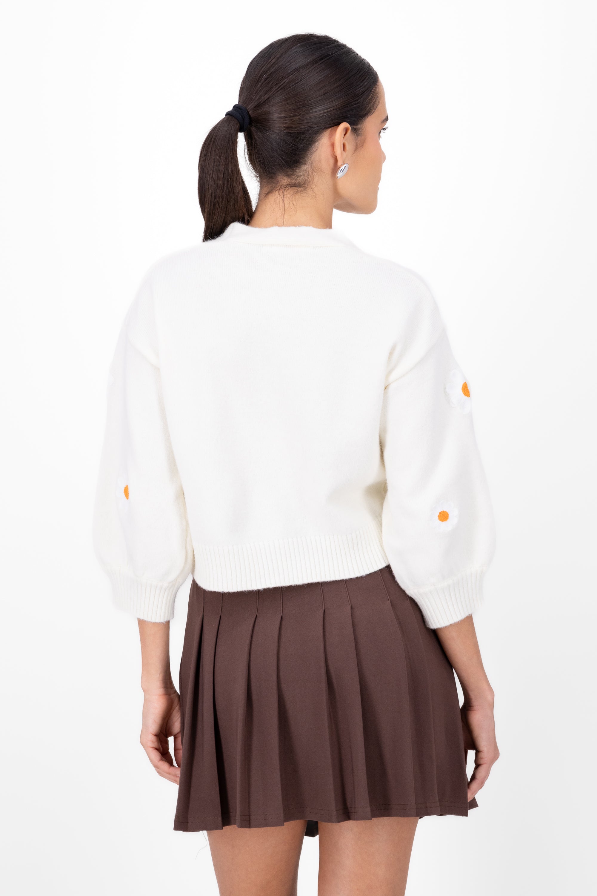 Cardigan flores margaritas BLANCO COMBO
