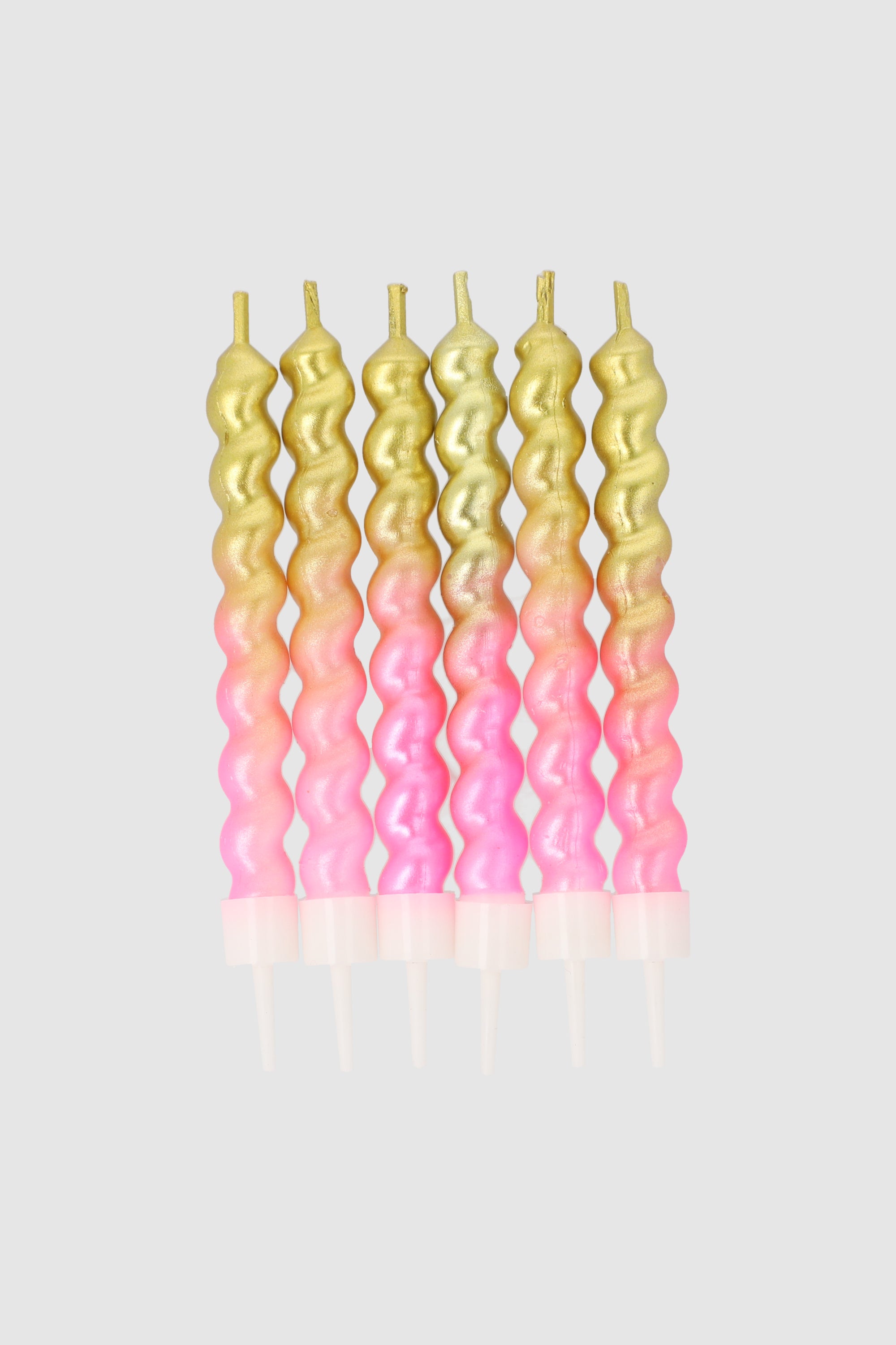 Set 6 velas twist degradado ROSA