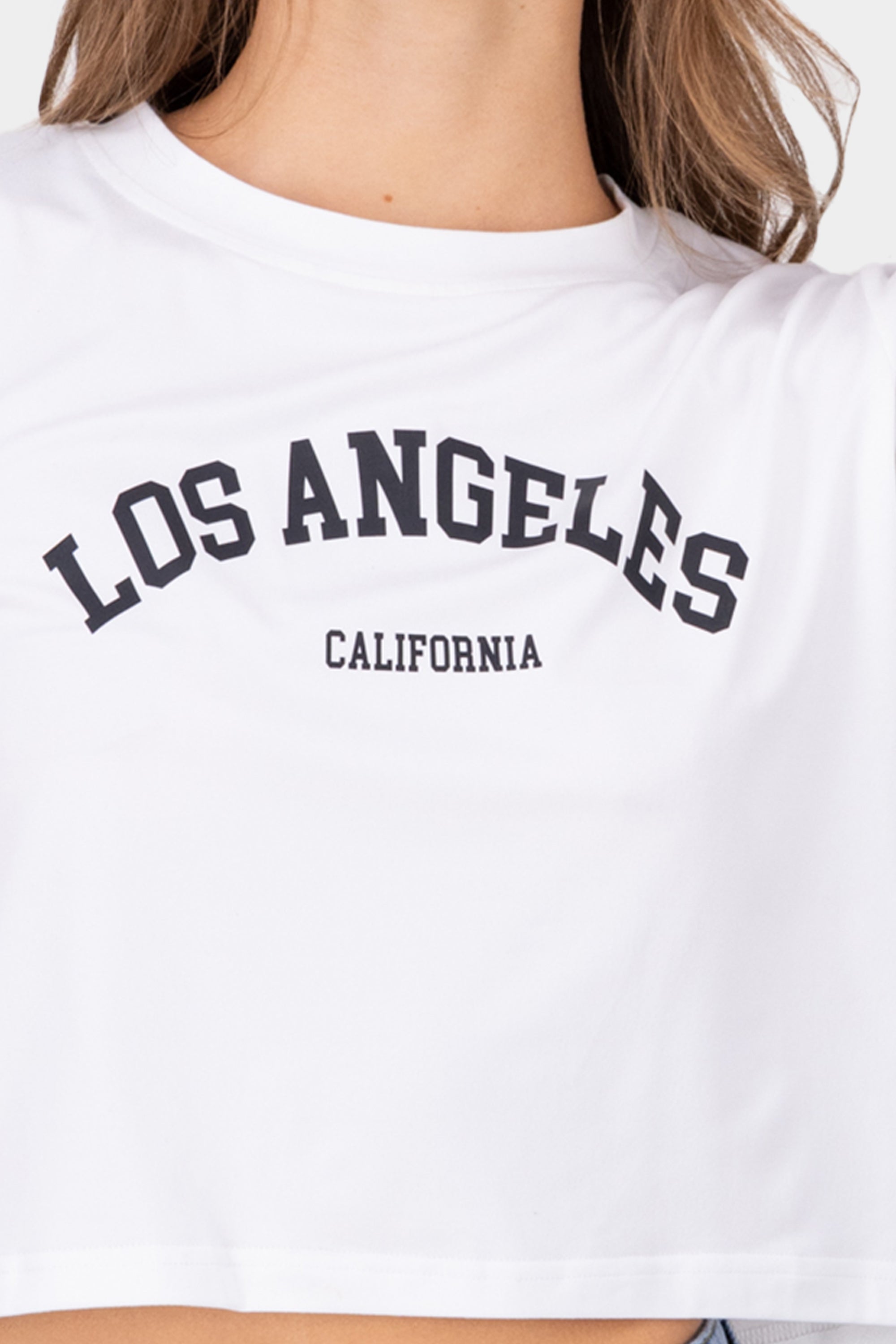 Playera crop los angeles BLANCO