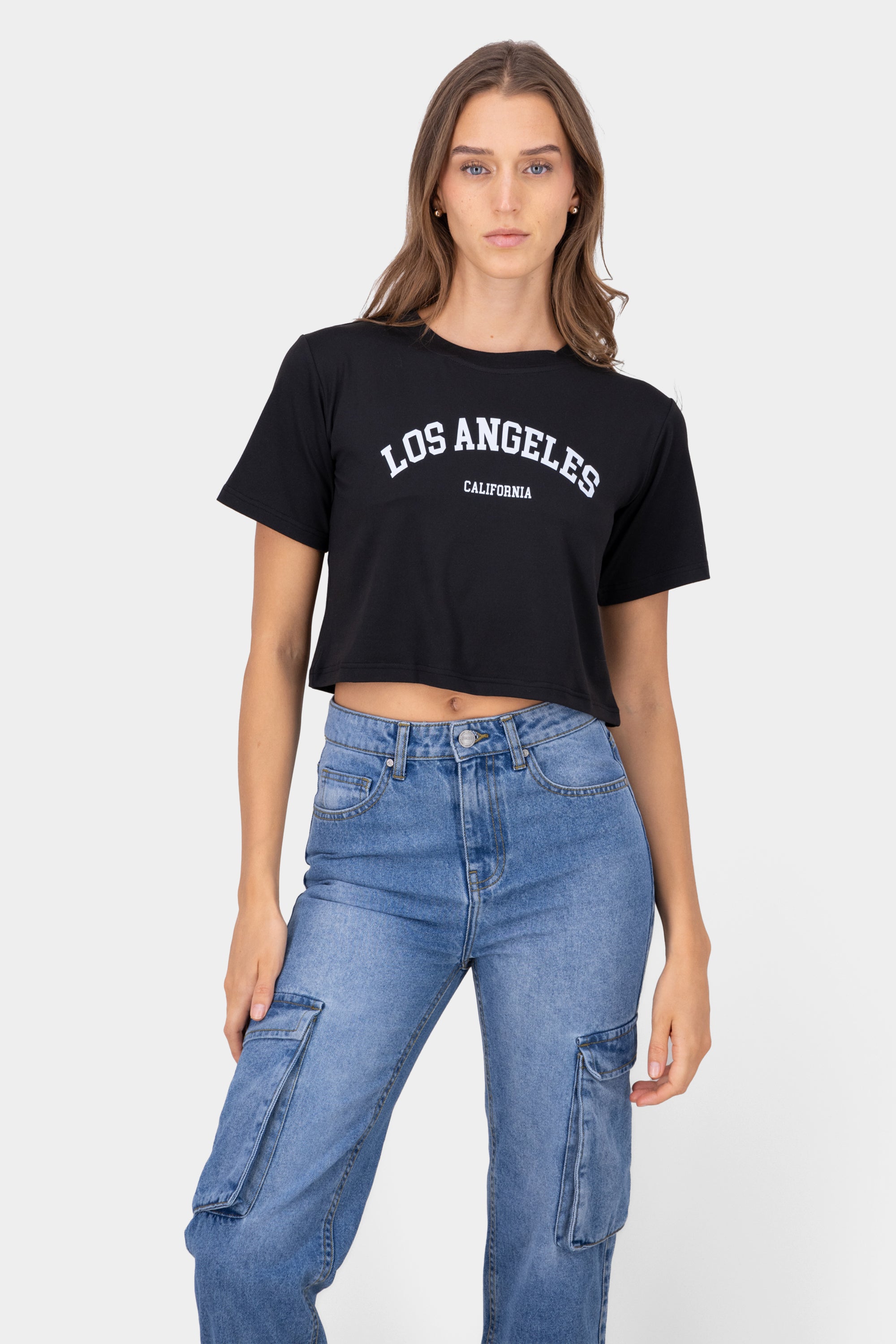 Playera crop los angeles NEGRO