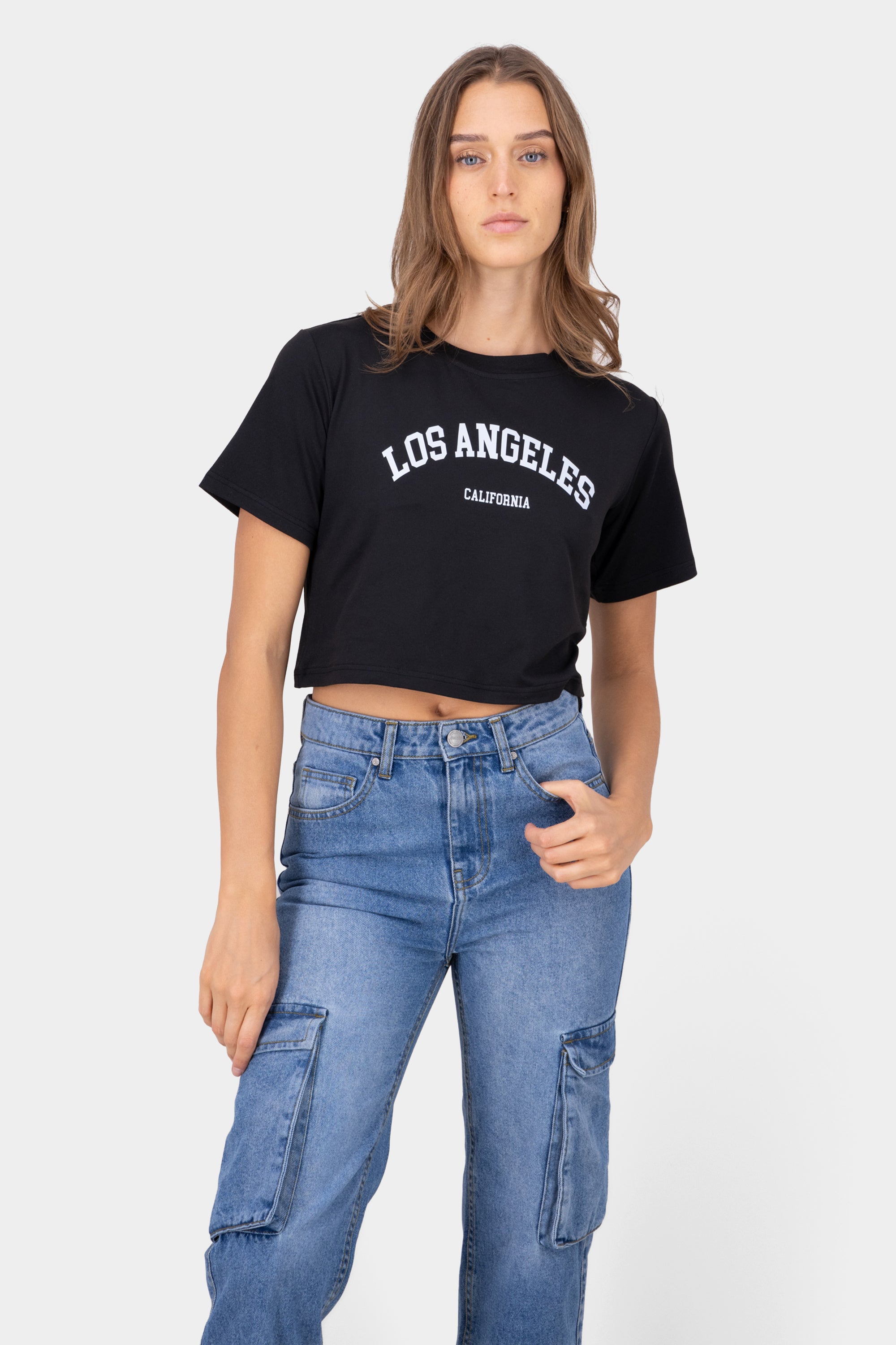 Playera crop los angeles NEGRO