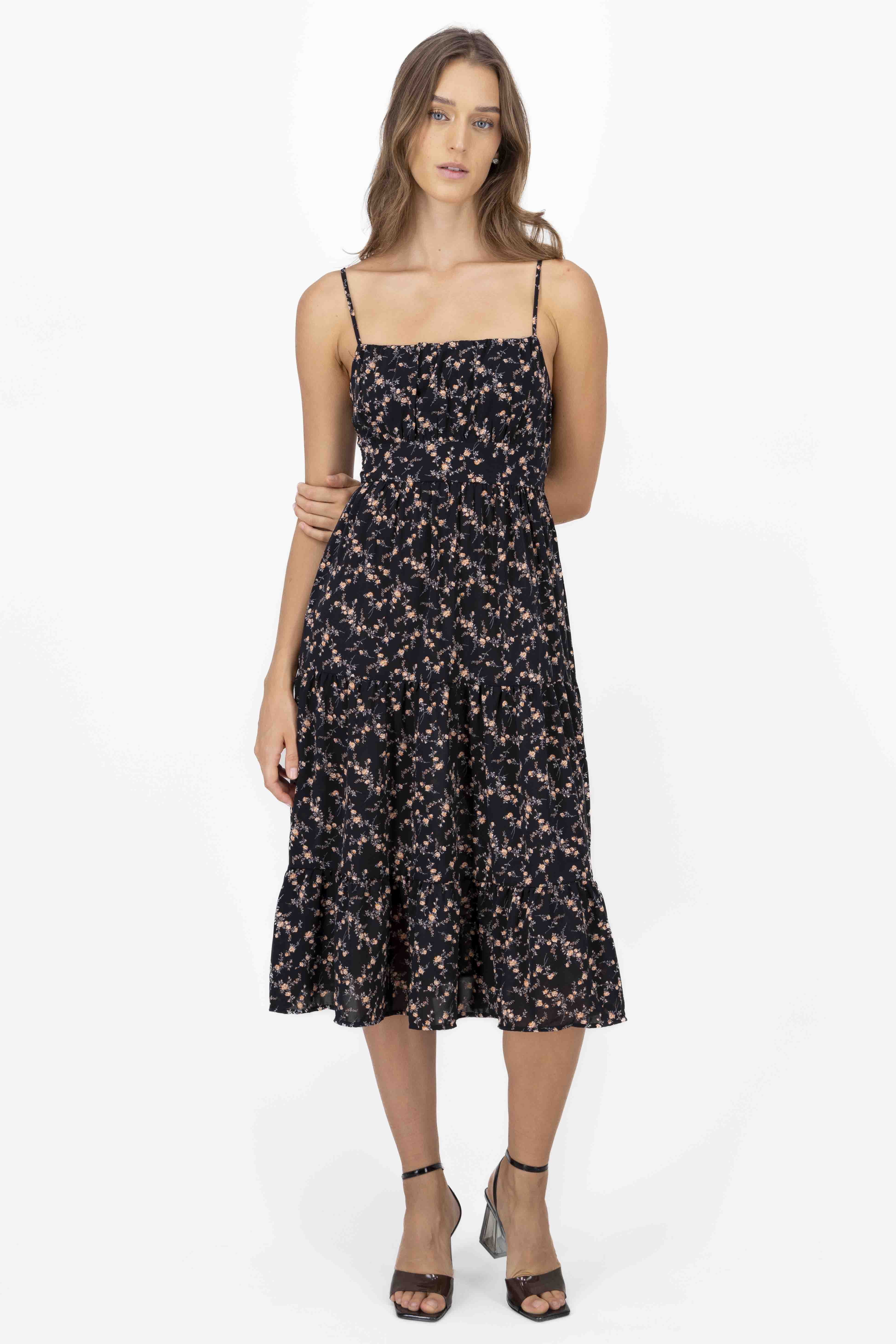 Vestido midi flores