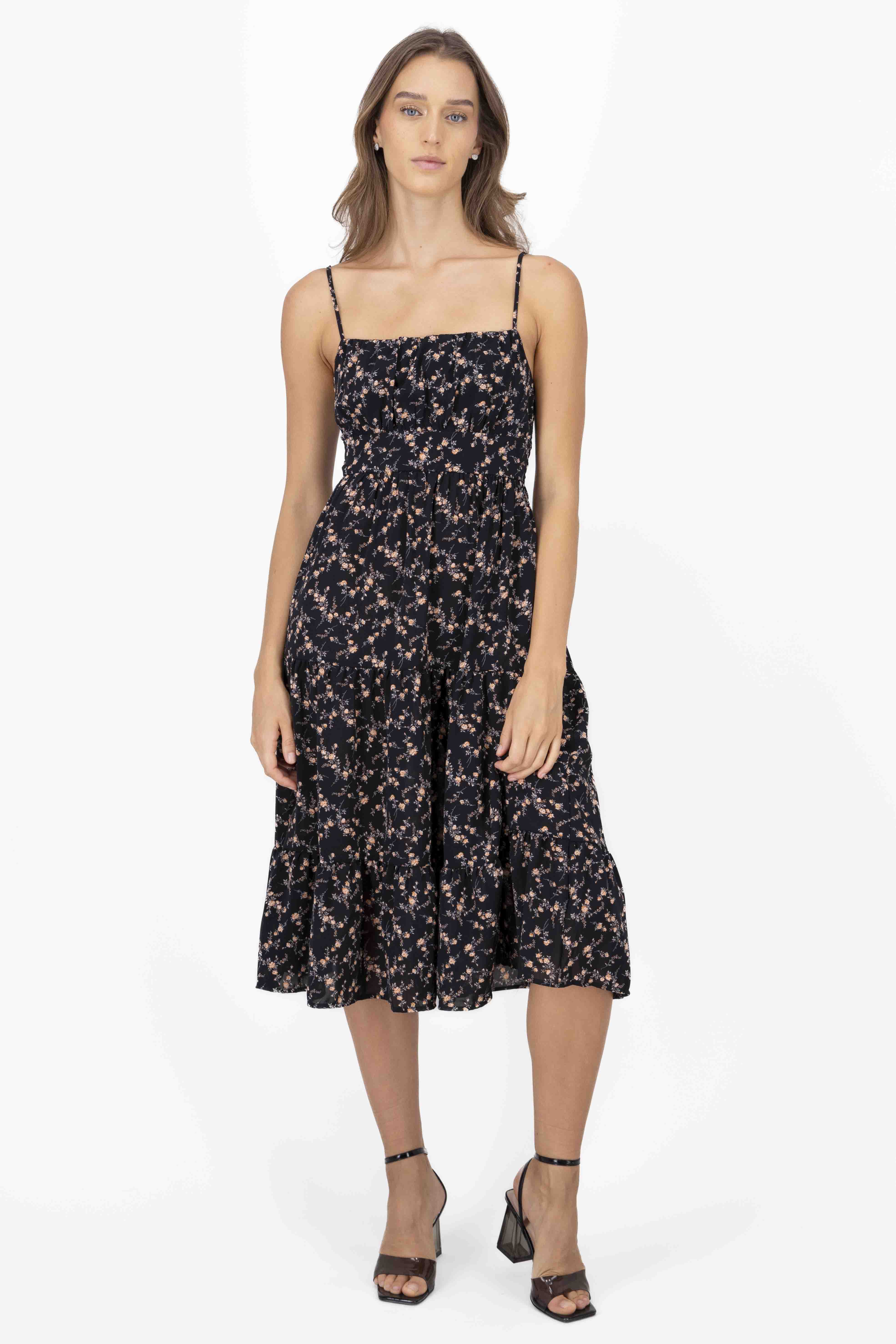 Vestido midi flores