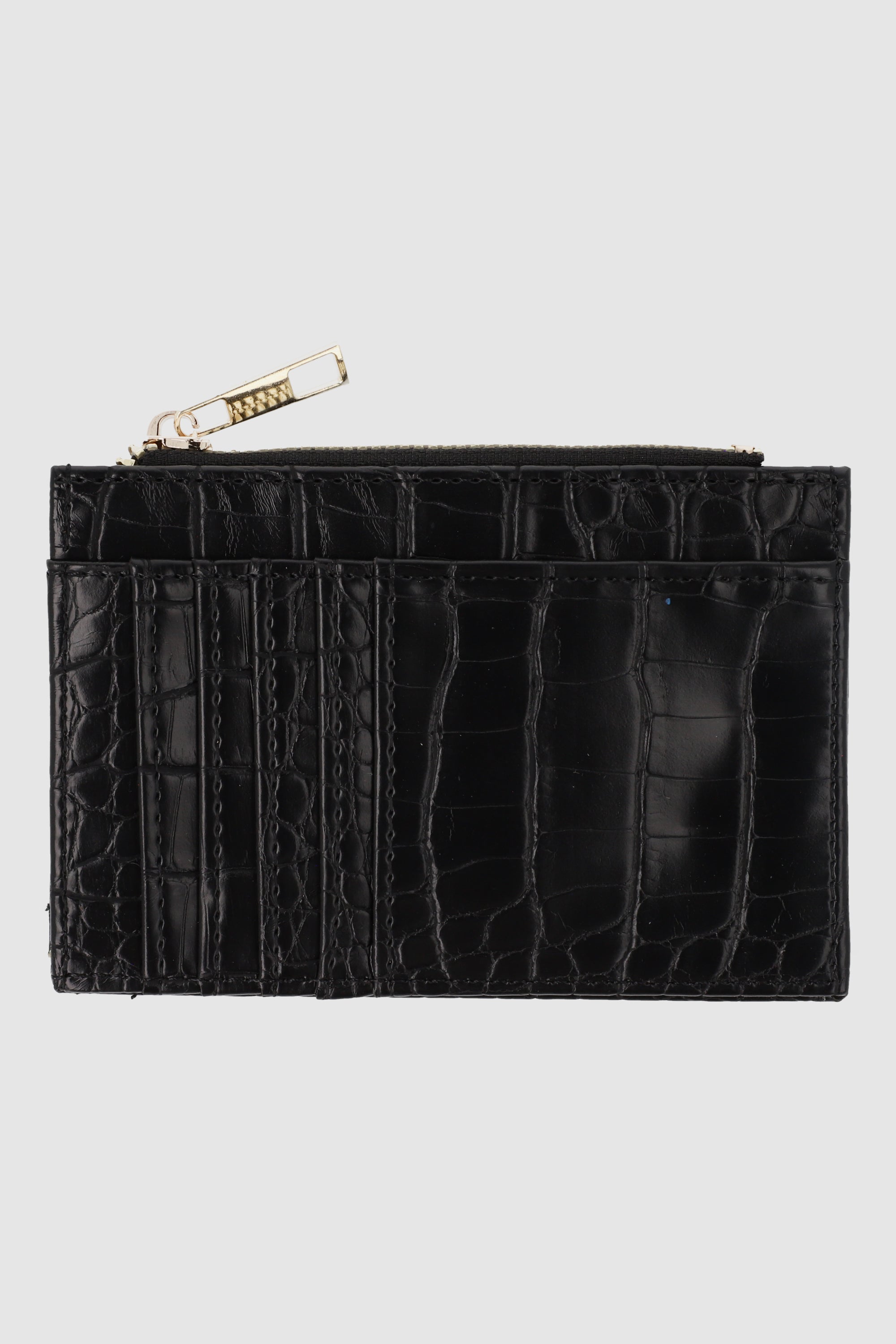 Cartera pequeña efecto croco NEGRO