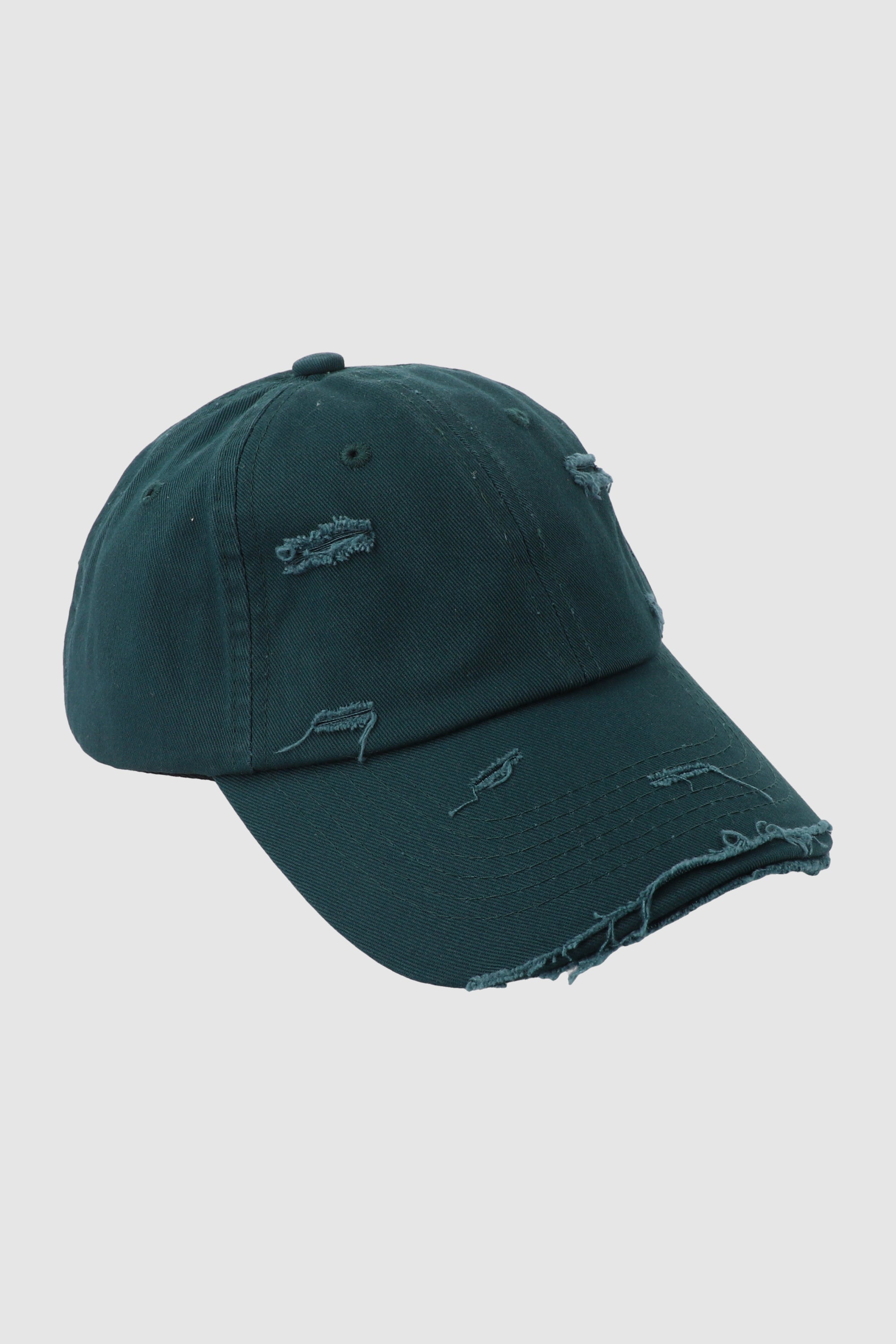 Gorra sencilla deshilada VERDE