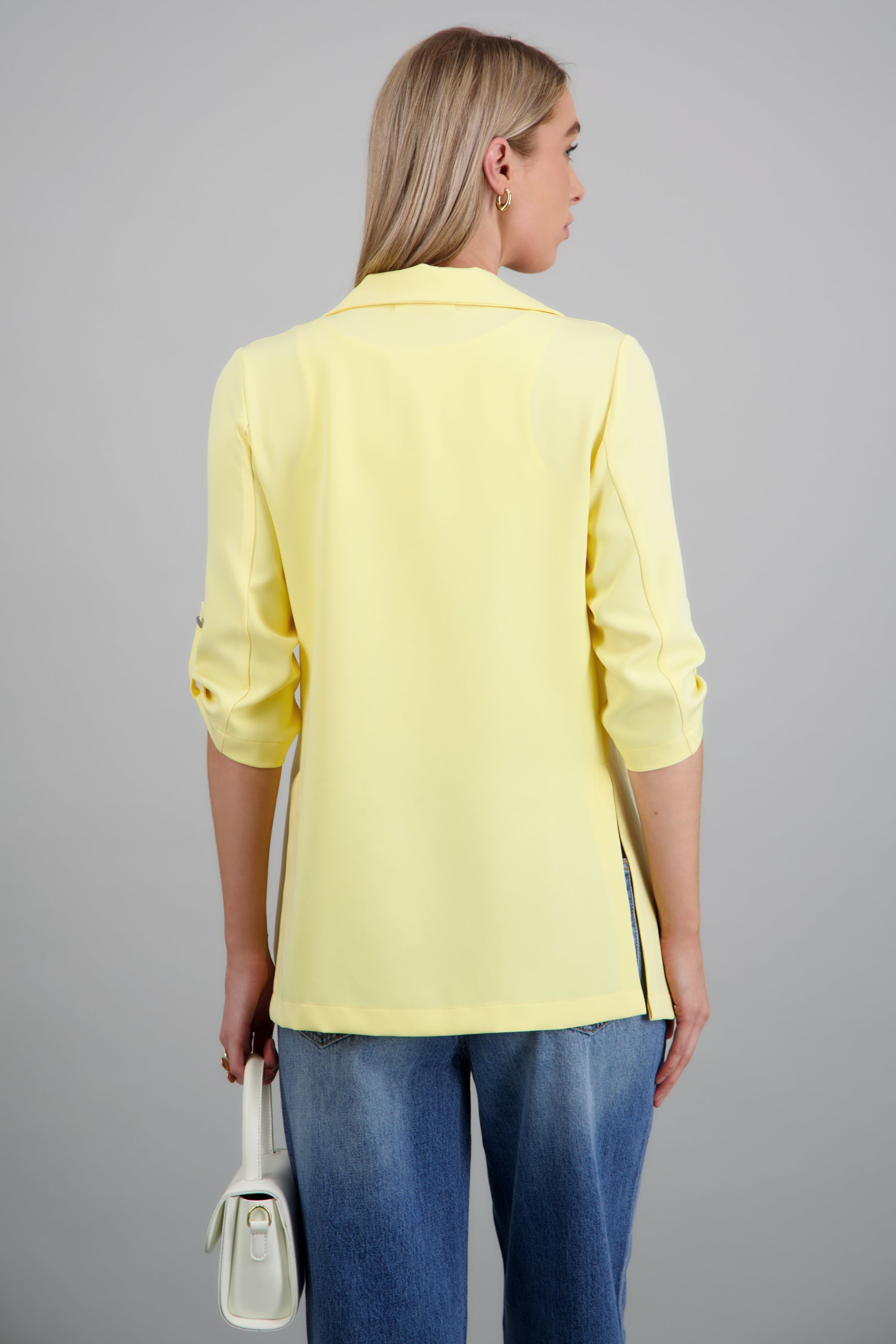 Saco Liso Manga Elevadores AMARILLO PASTEL