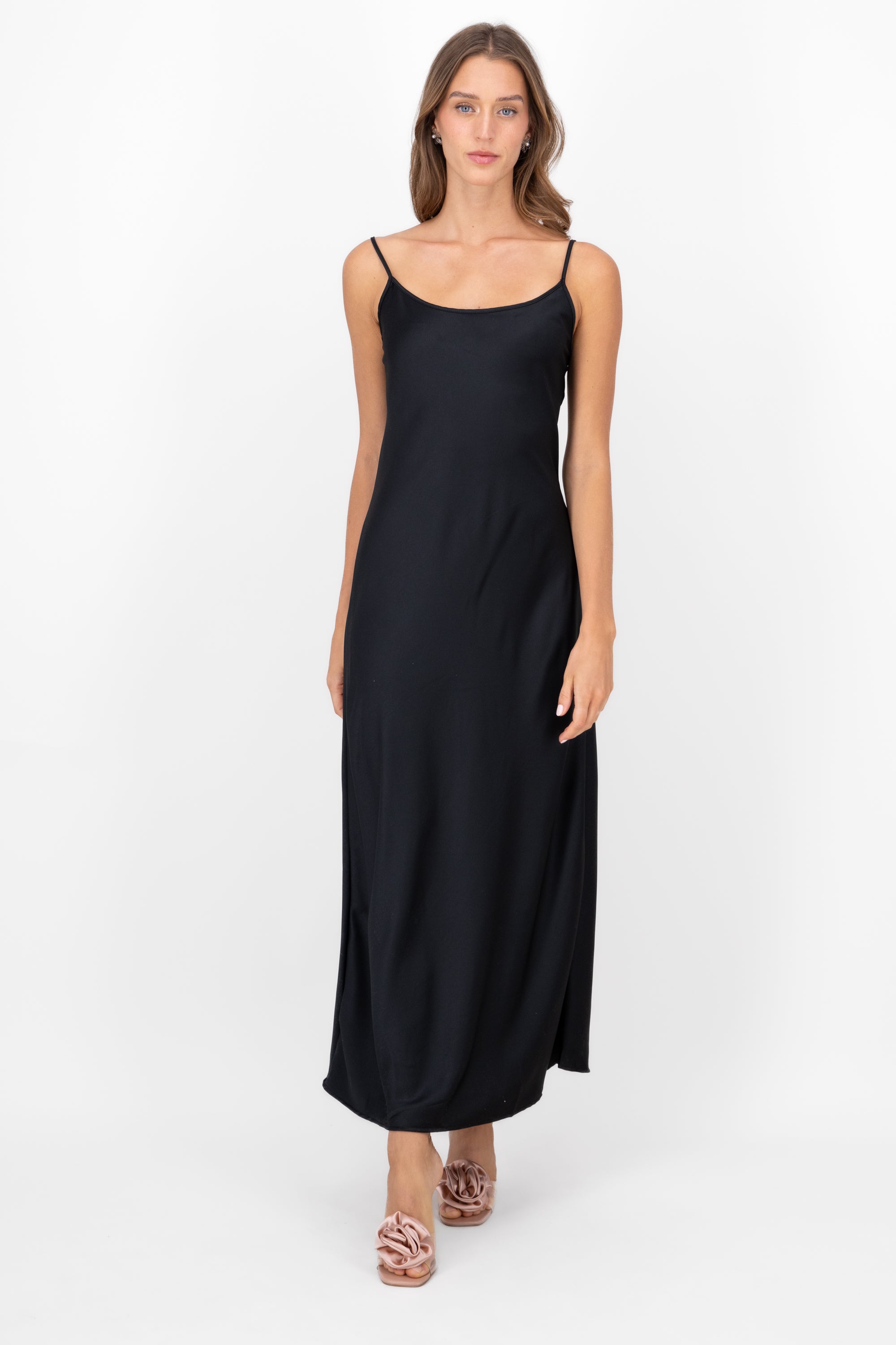 Vestido Maxi Satin NEGRO