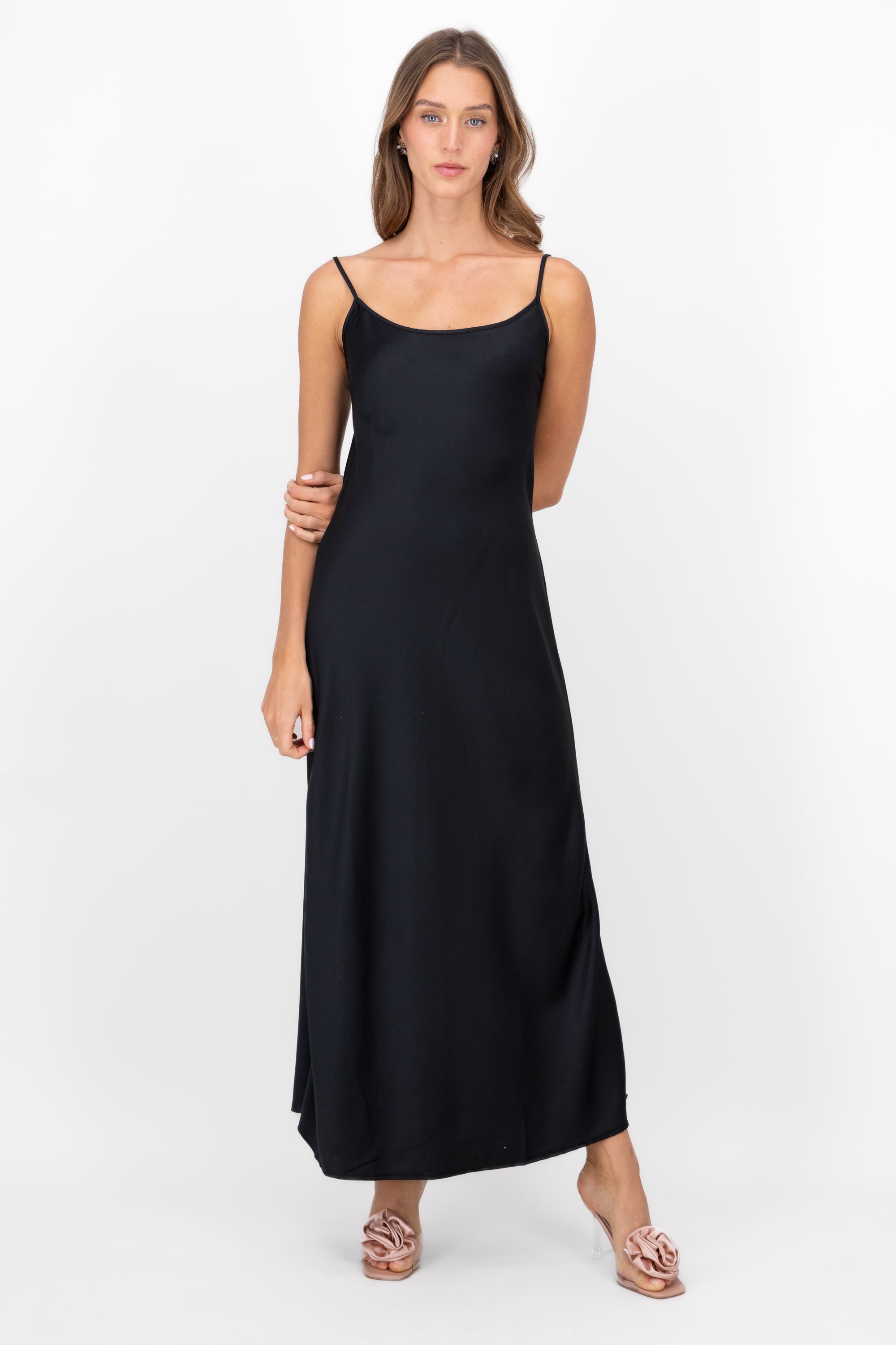 Vestido Maxi Satin NEGRO