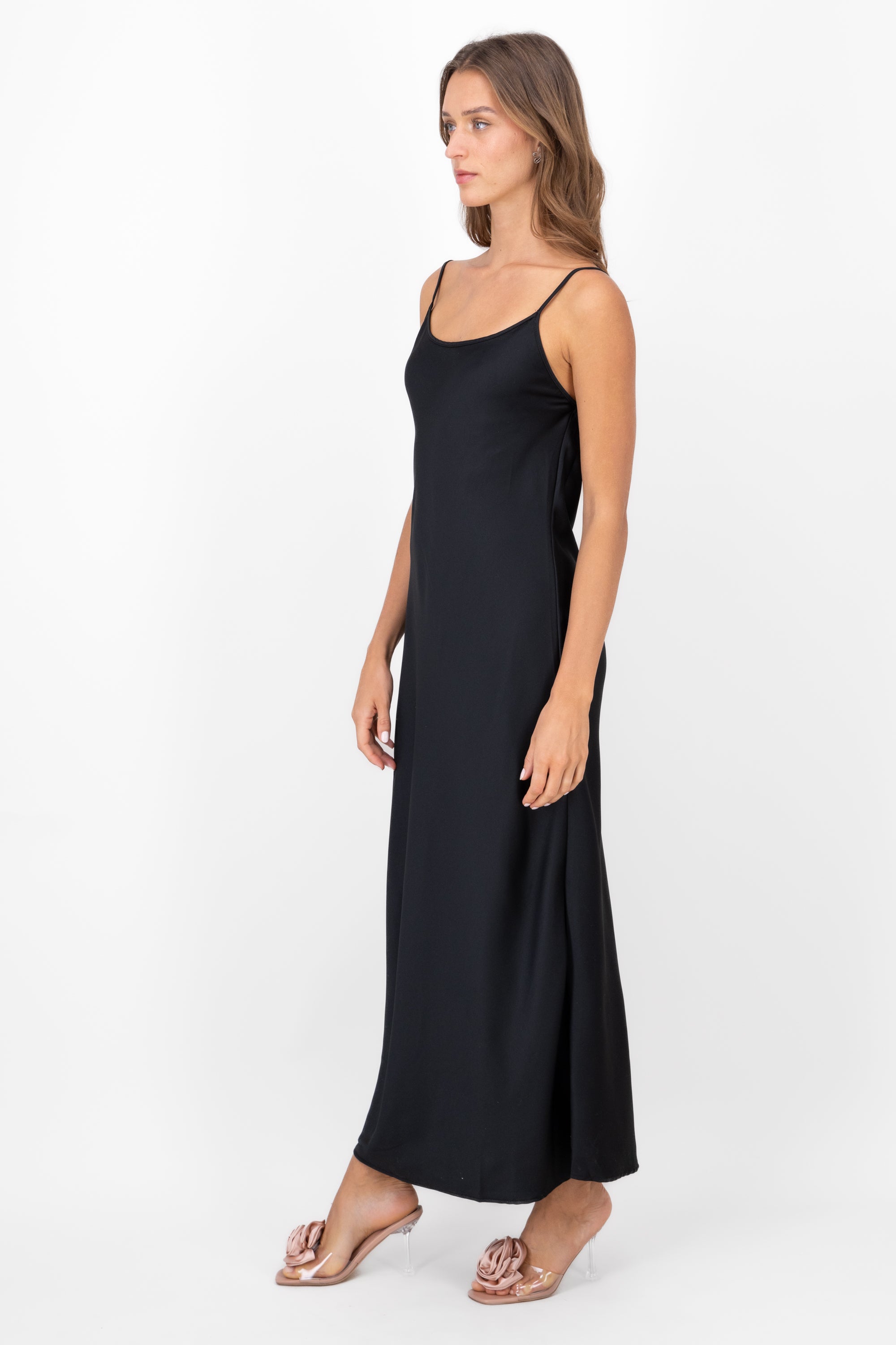 Vestido Maxi Satin NEGRO