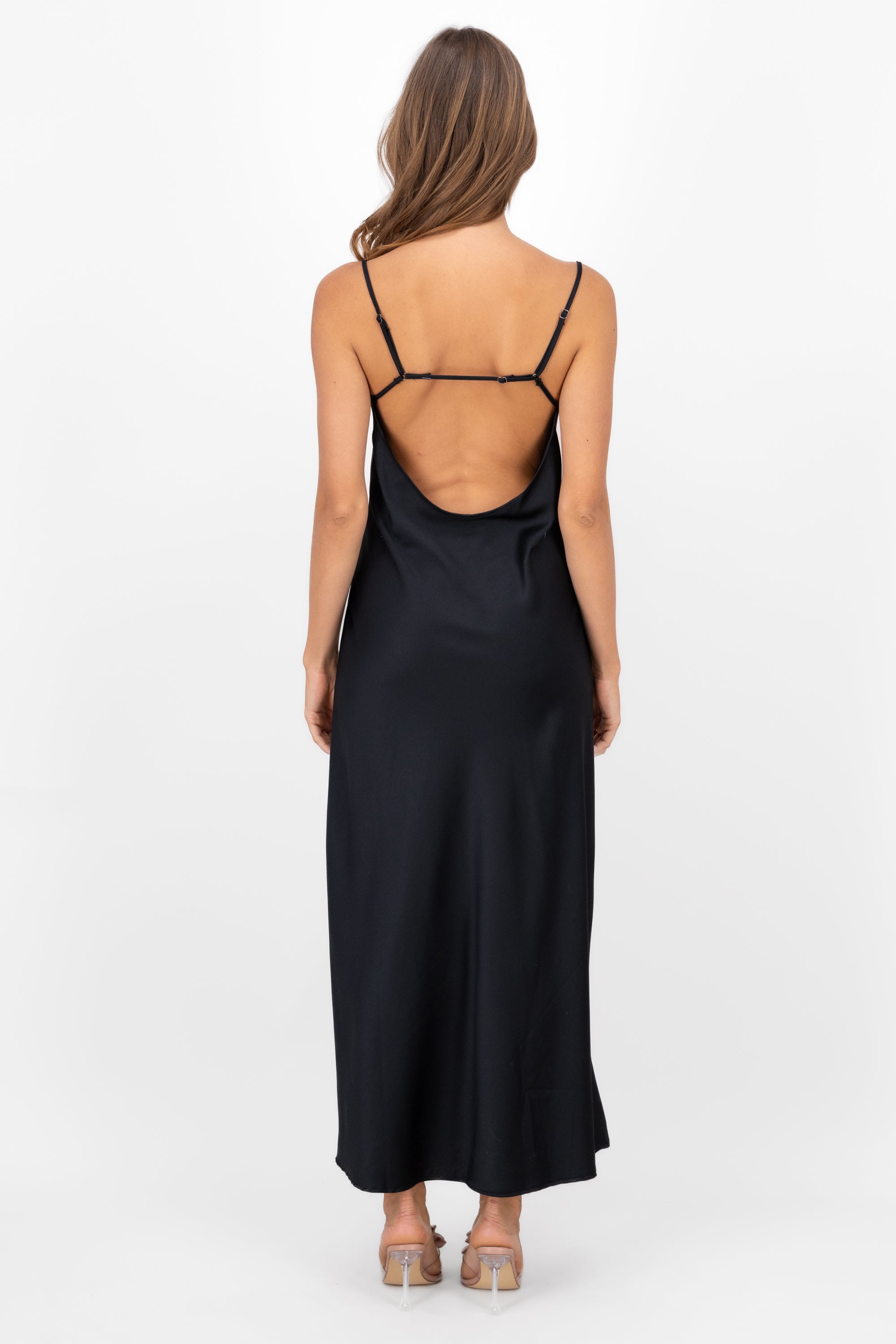 Vestido Maxi Satin NEGRO