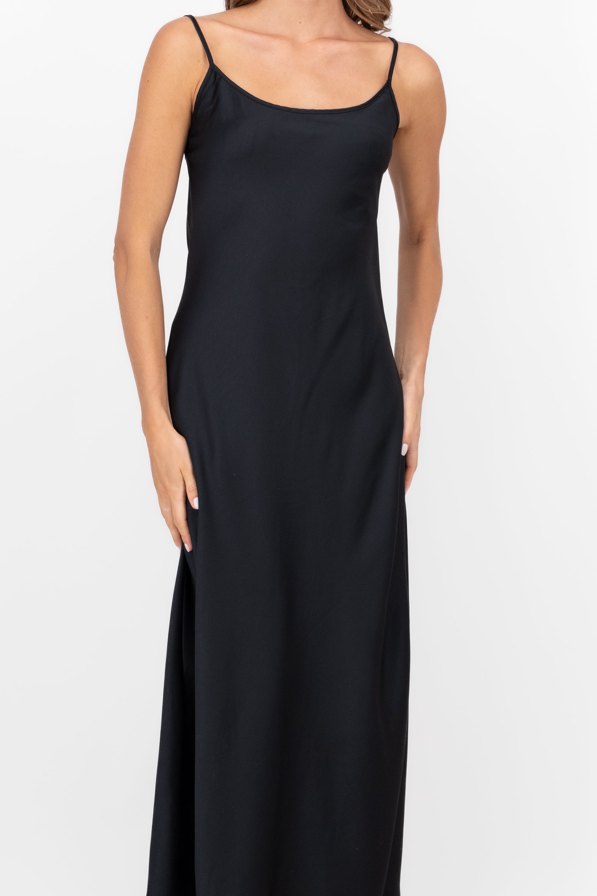 Vestido Maxi Satin NEGRO