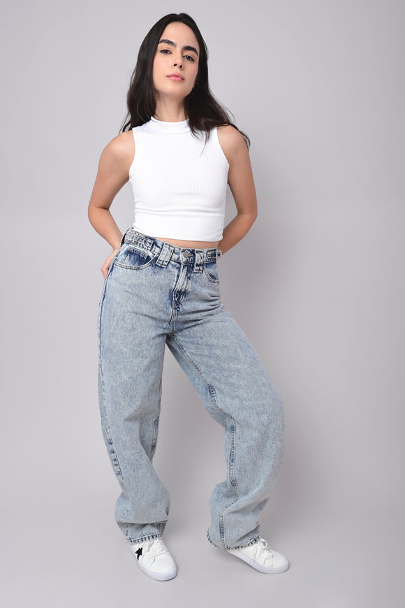 Jeans baggy hebillas