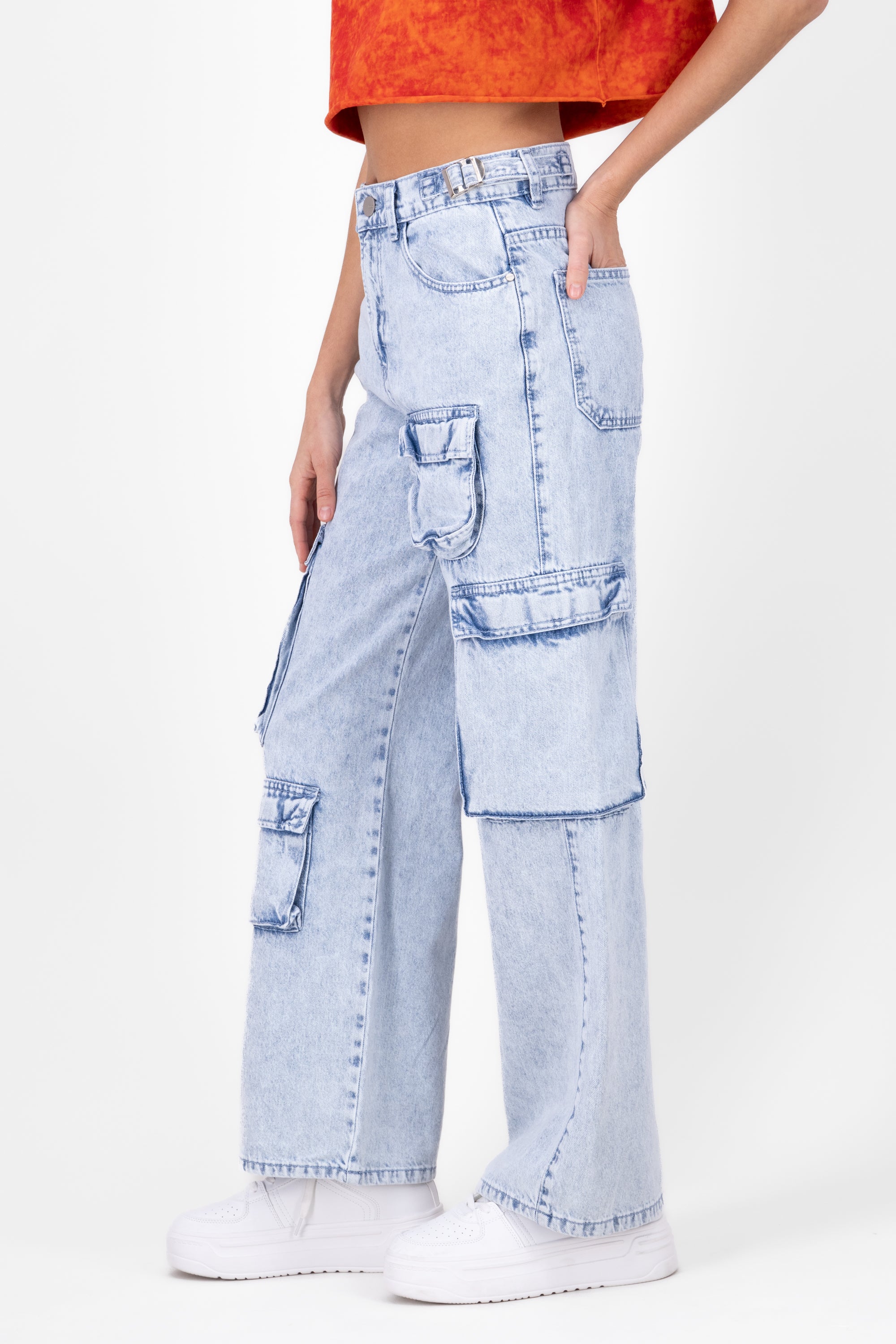 Jeans cargo 4 bolsas asimétrico ACID LIGHT