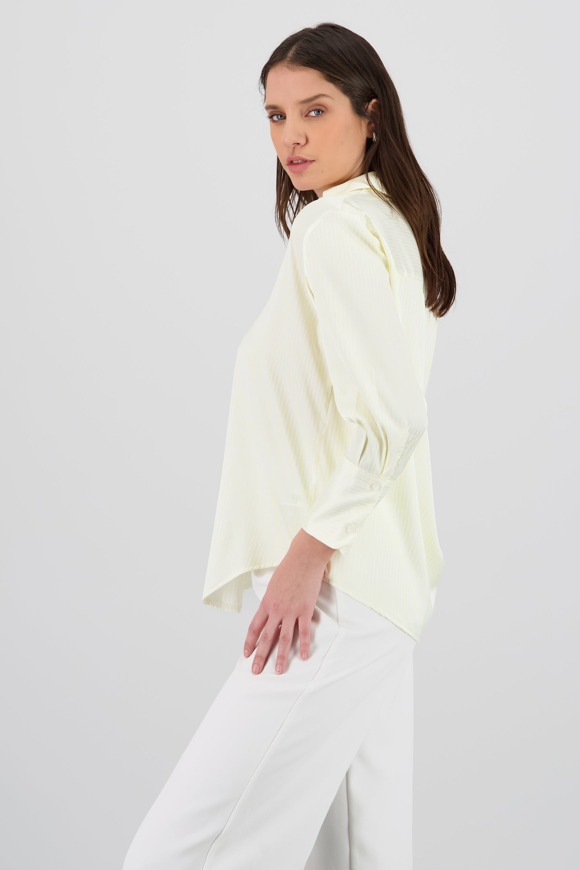 Blusa satin rayas manga larga Hypsters AMARILLO PASTEL