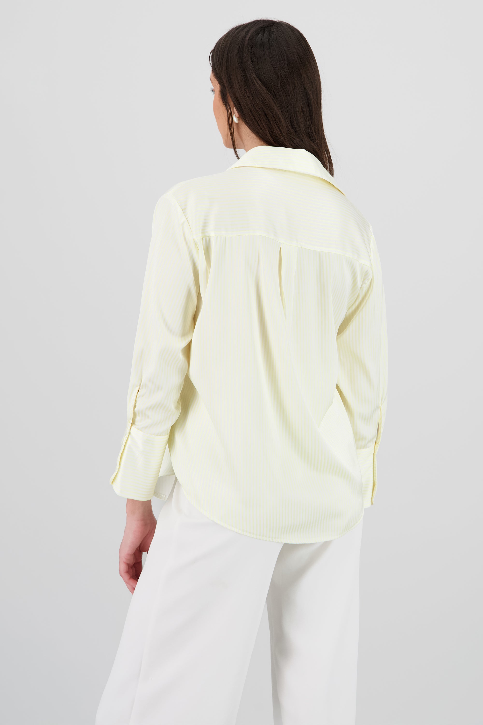 Blusa satin rayas manga larga Hypsters AMARILLO PASTEL