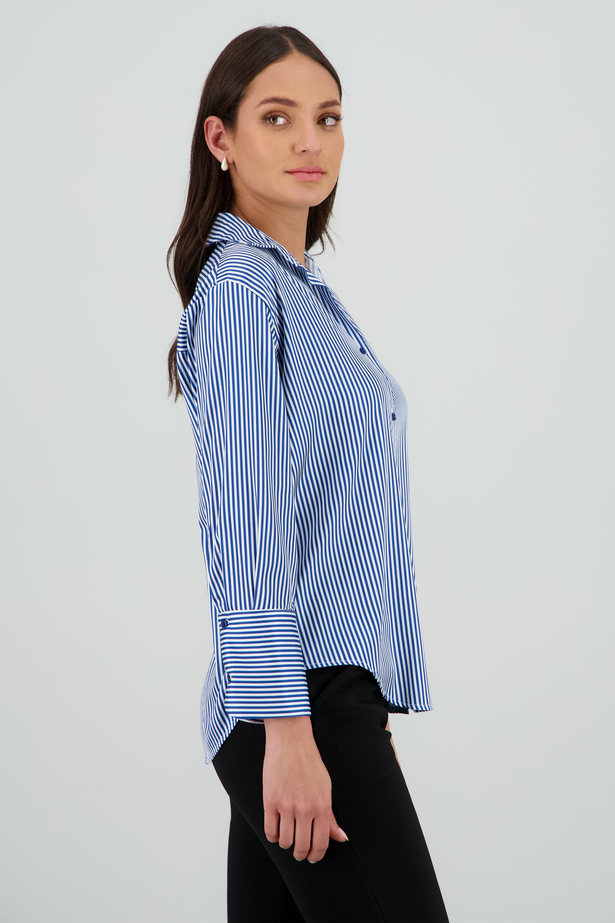 Blusa satin rayas manga larga Hypsters