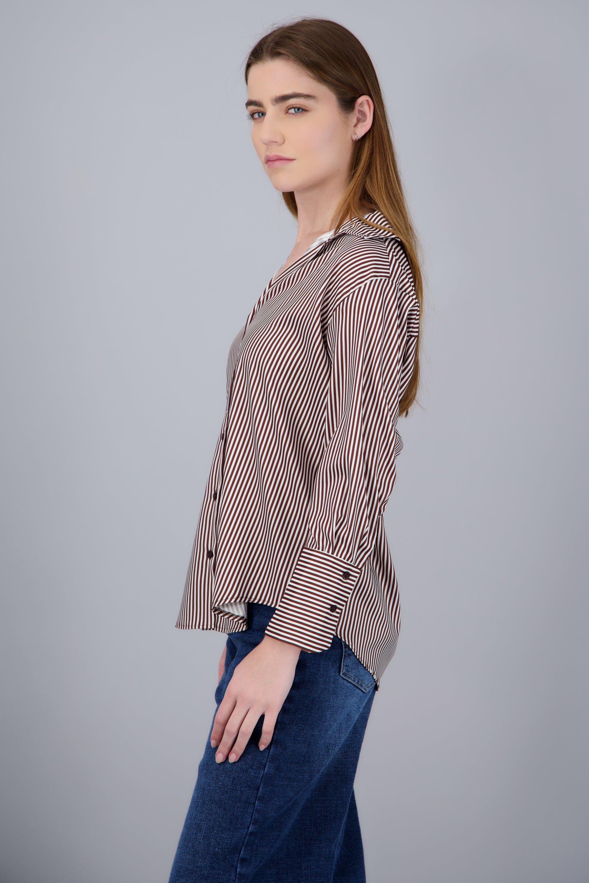 Blusa satin rayas manga larga Hypsters CAFE