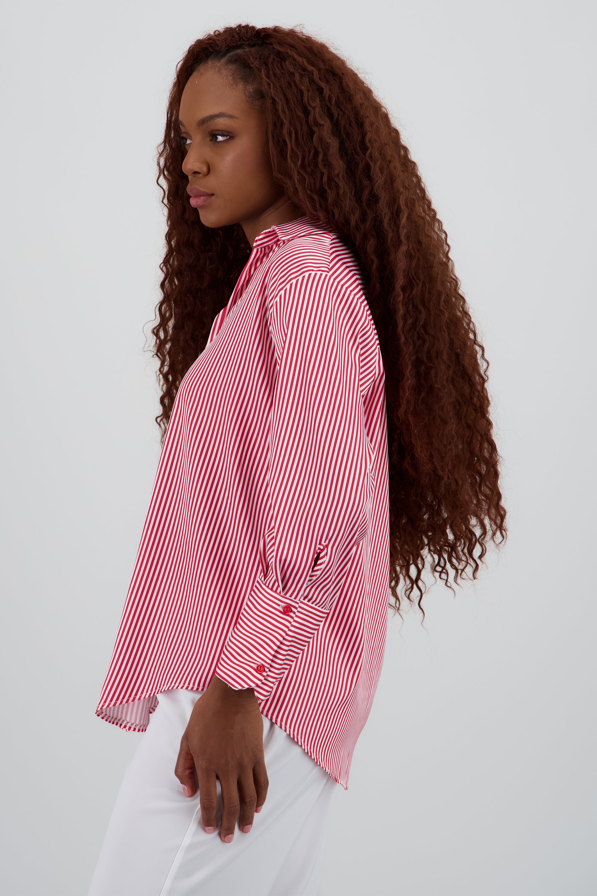 Blusa satin rayas manga larga Hypsters ROJO