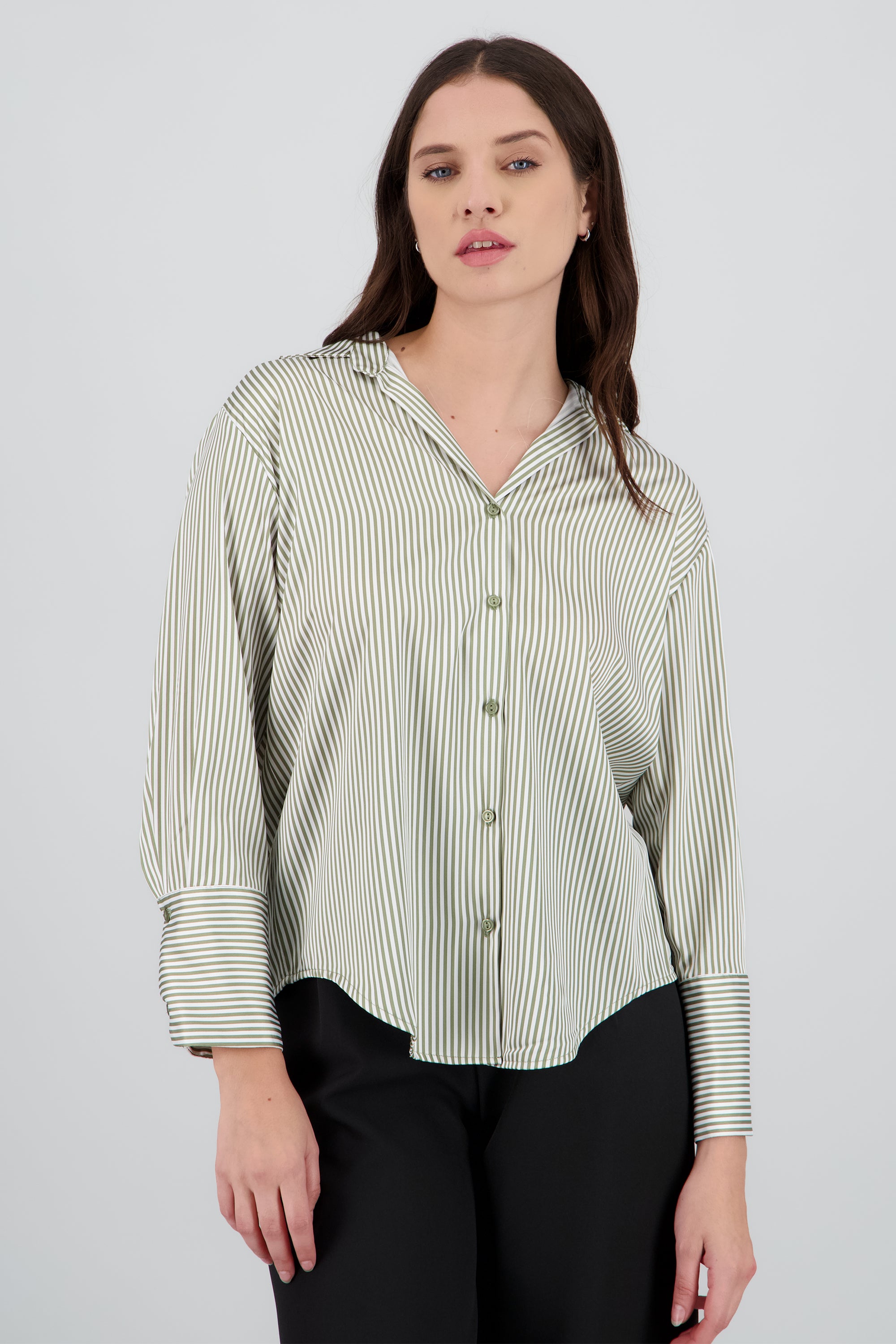 Blusa satin rayas manga larga Hypsters SAGE