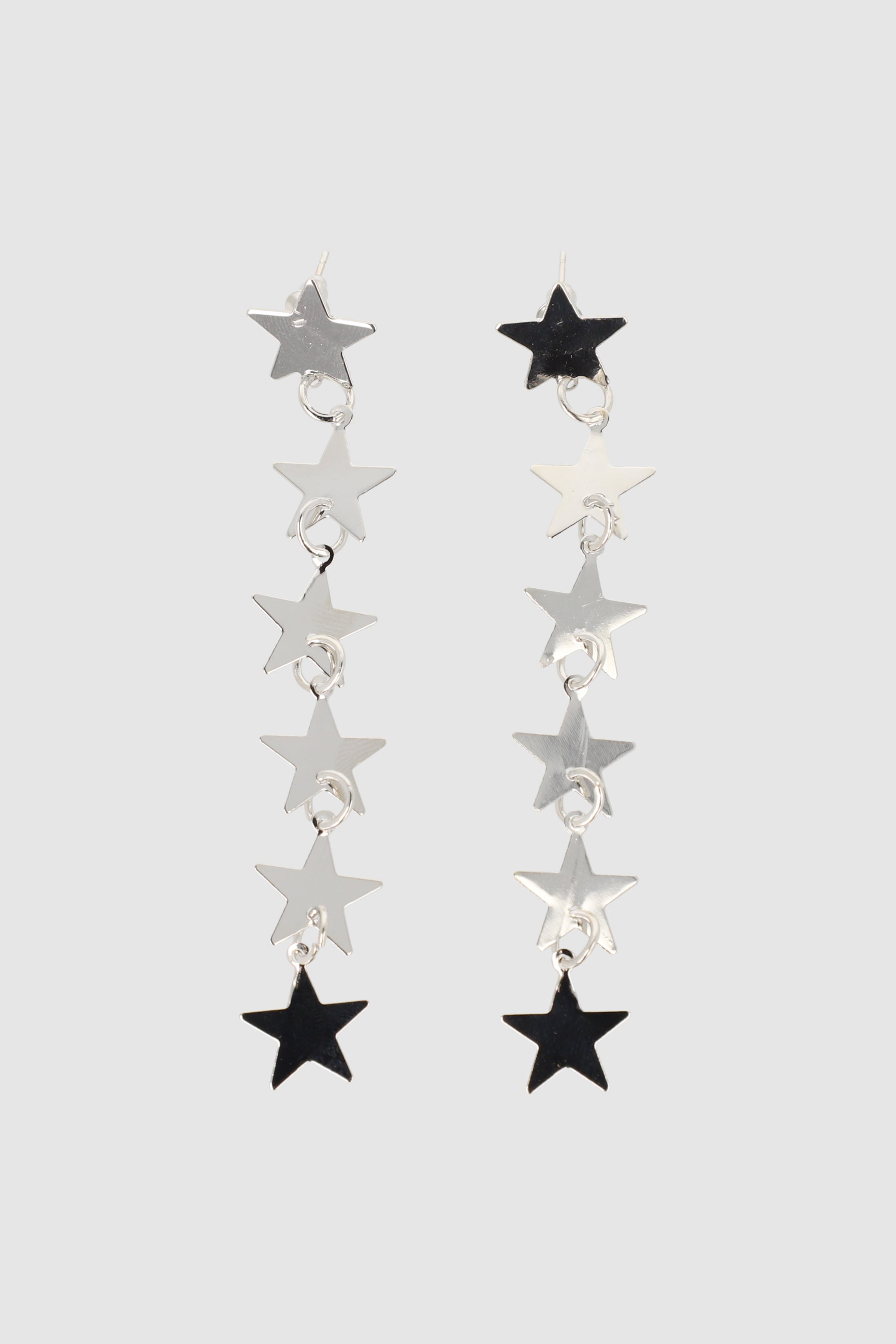 Aretes multi estrellas largos PLATA