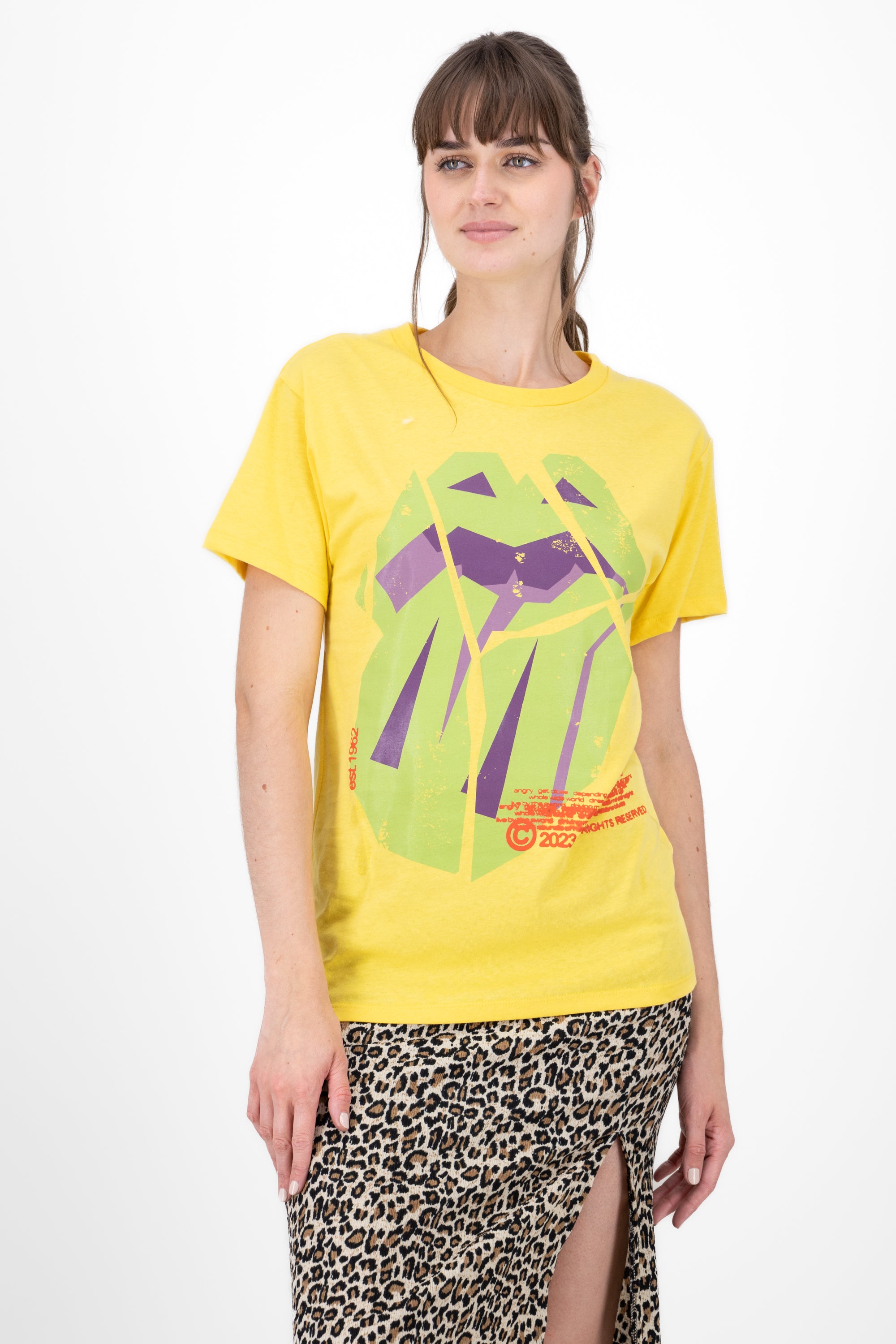 Playera rolling stones AMARILLO