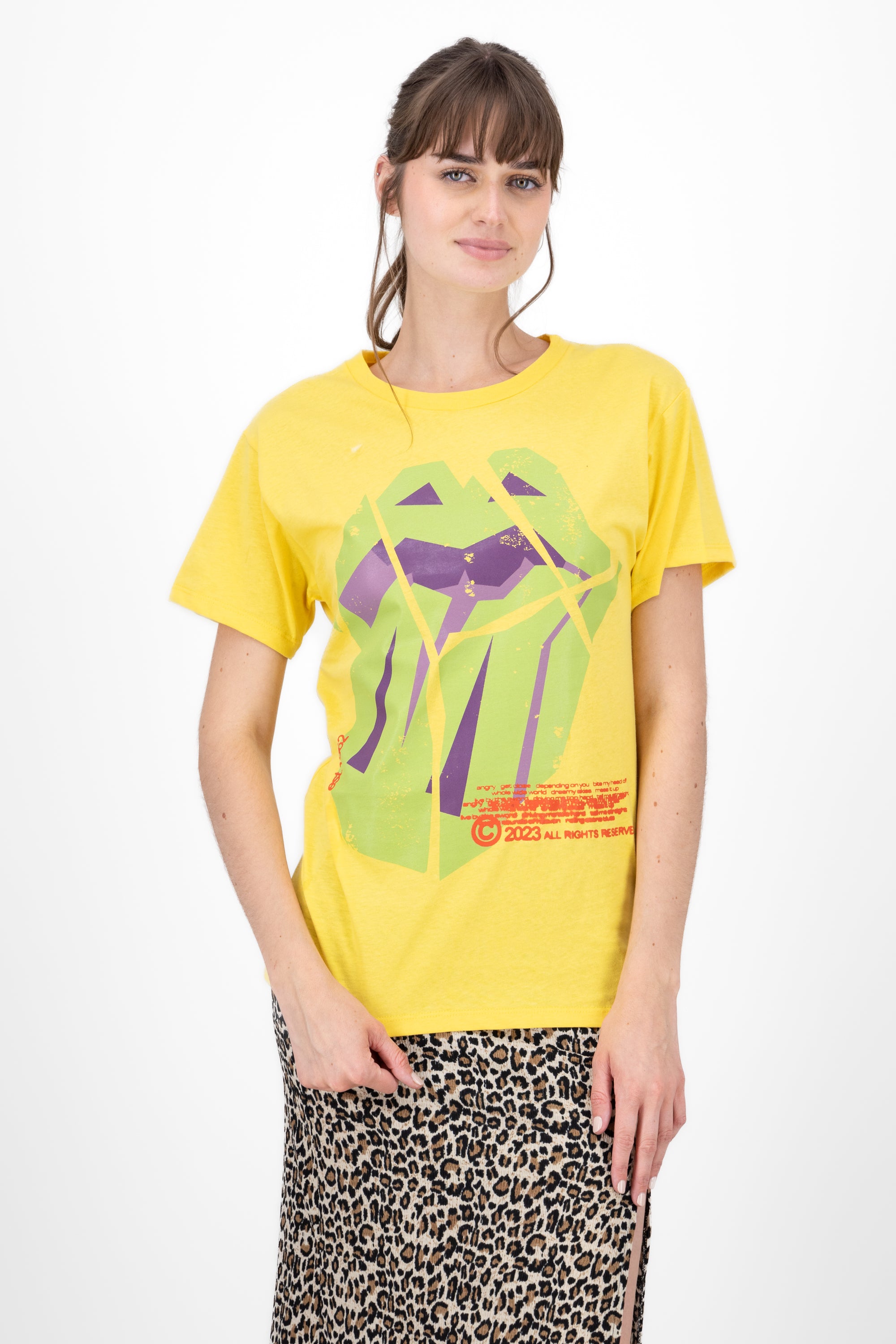 Playera rolling stones AMARILLO