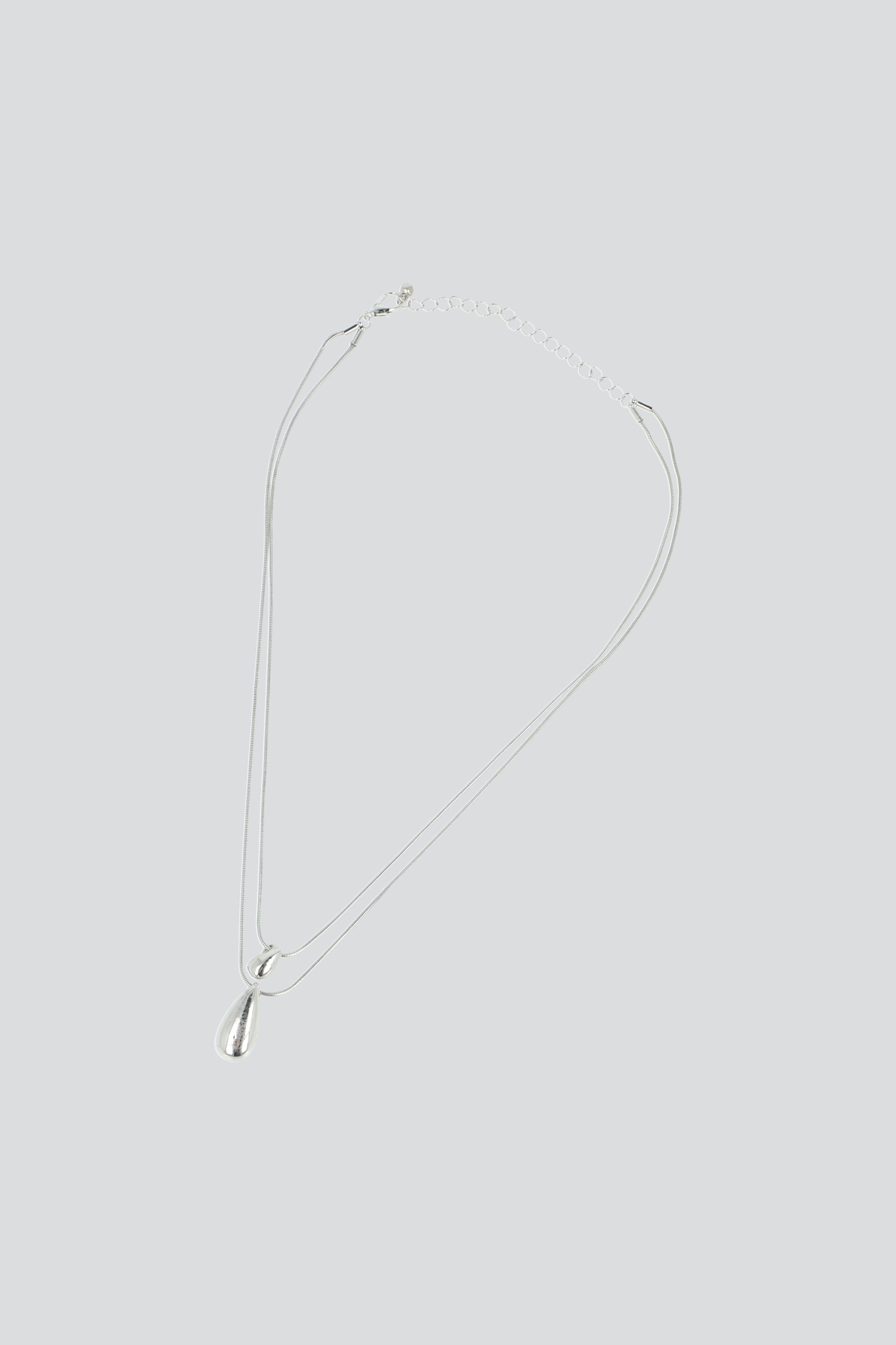 Collar 2 Capas Gota Metal PLATA