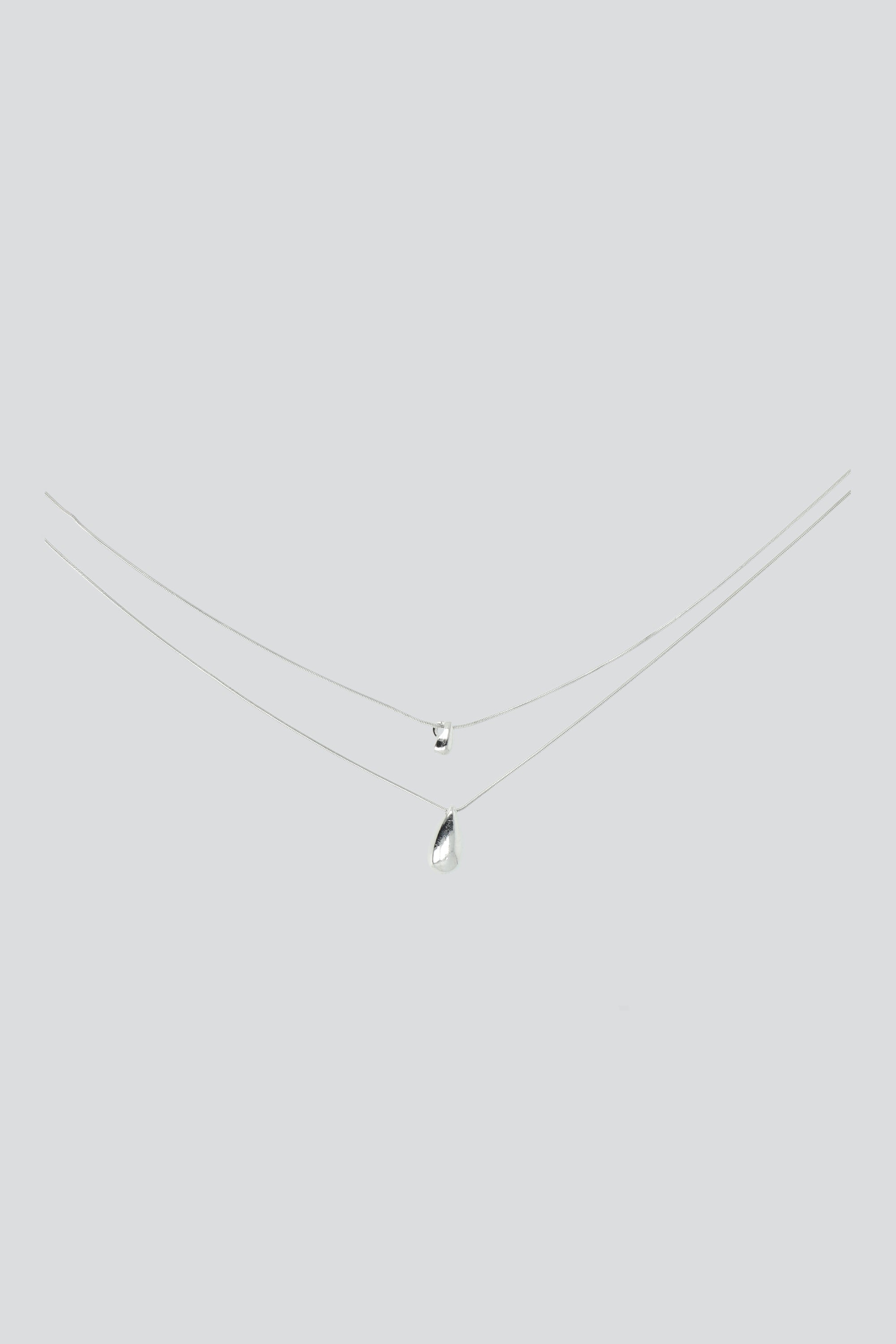 Collar 2 Capas Gota Metal PLATA