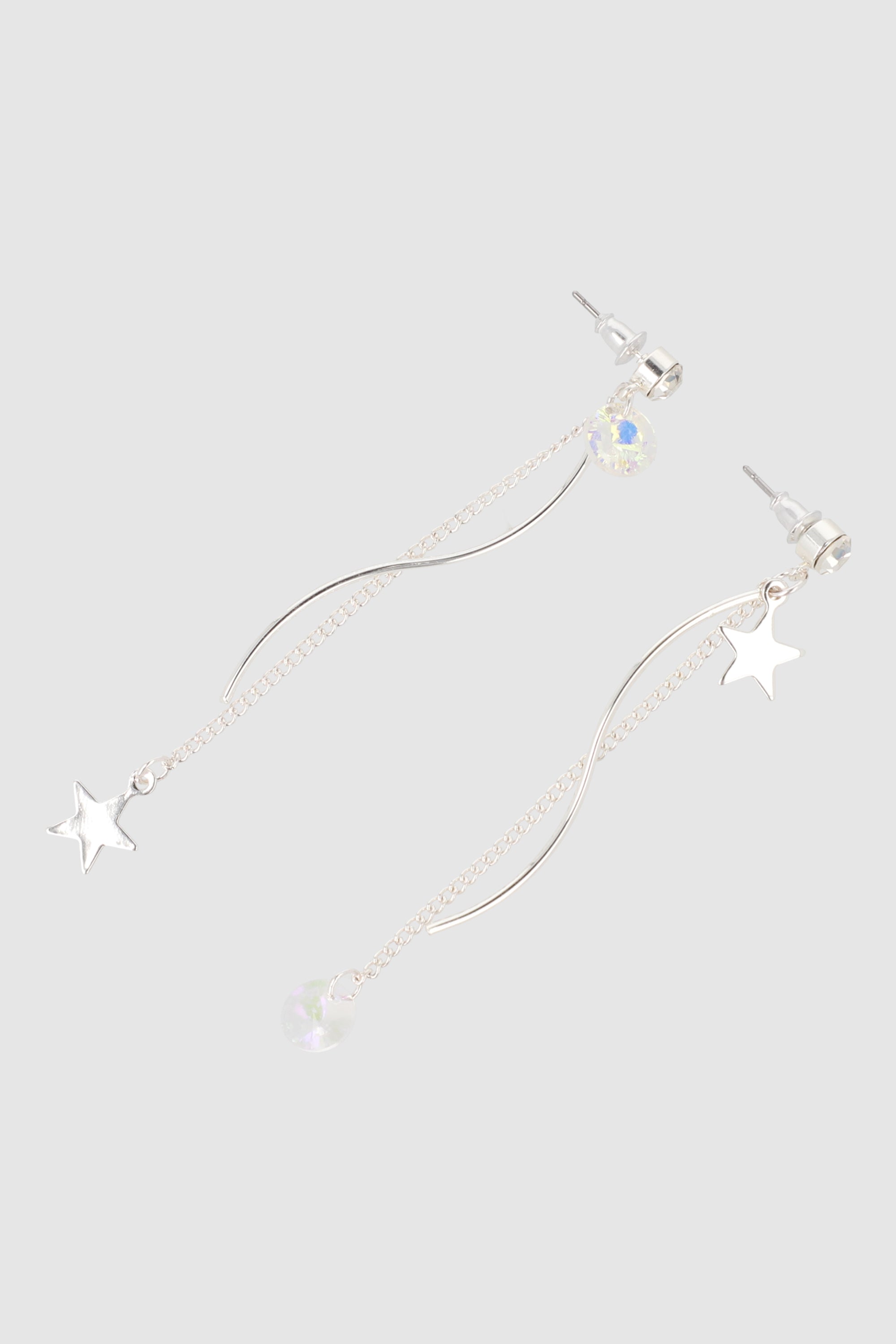 Aretes remolino estrella PLATA