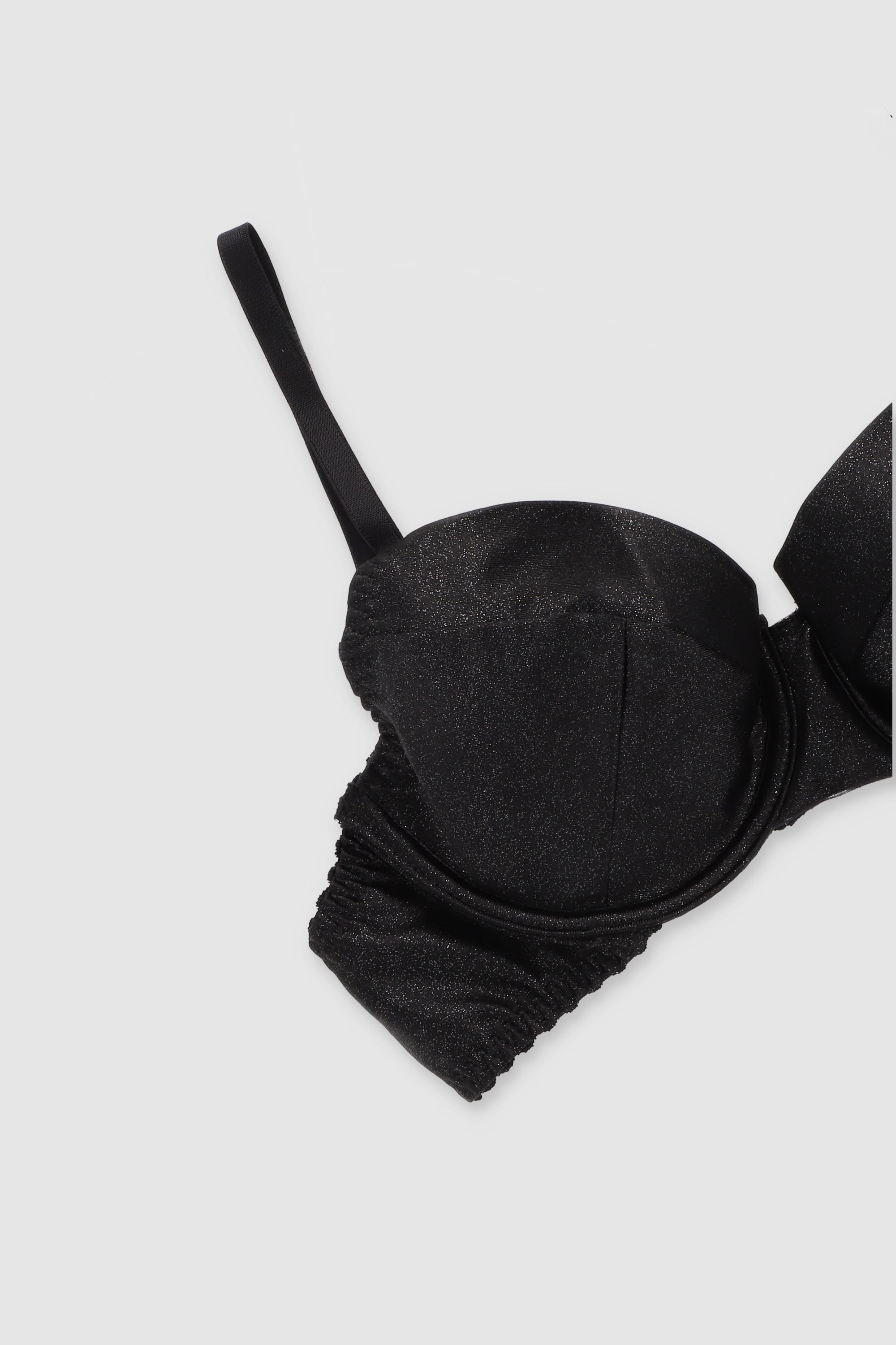 Bralette de lurex con copas NEGRO